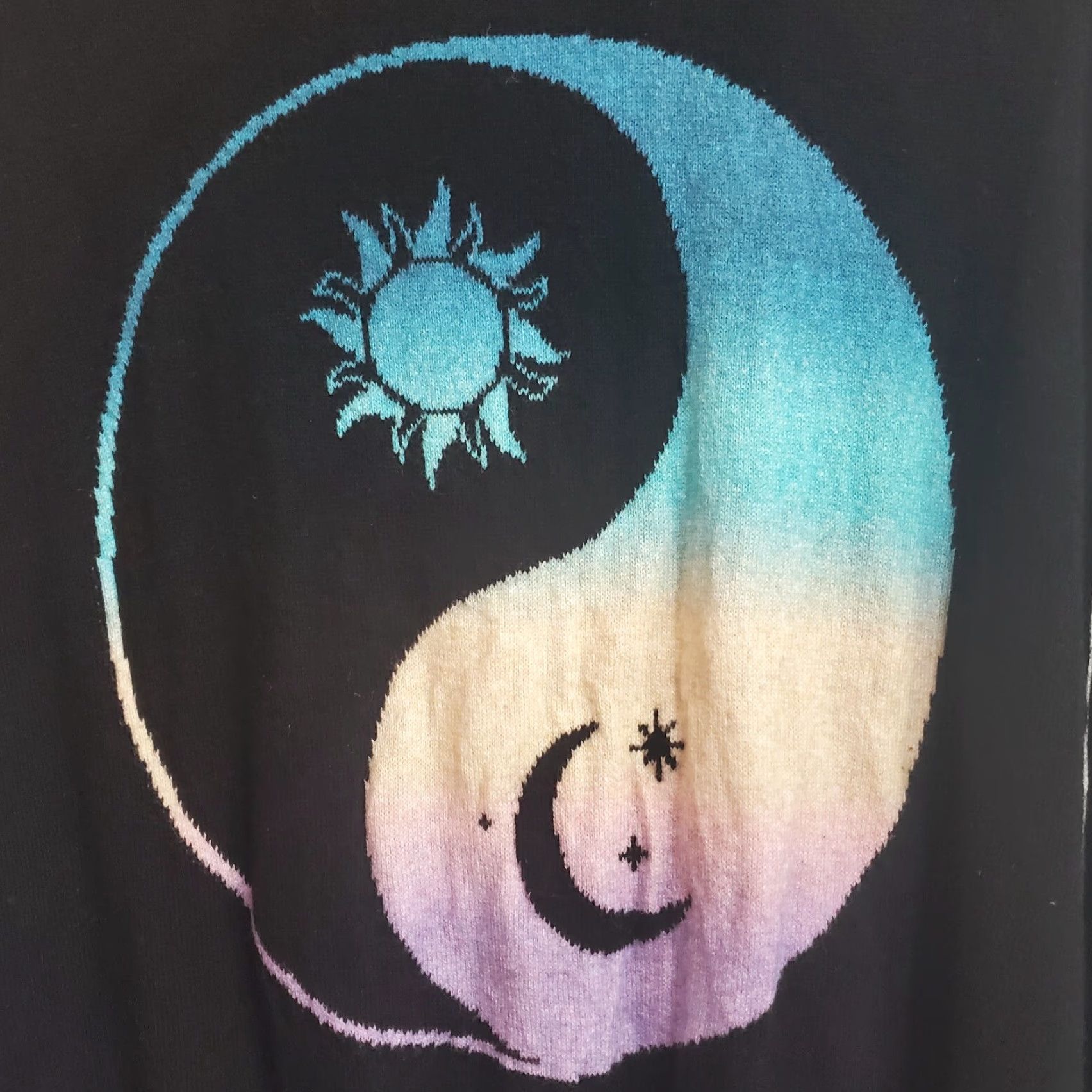 Spiritual Gangster Spiritual Gangster Sweater Womens S Black Yin Yang Sun Moon Cashmere Blend Size S / US 4 / IT 40 - 3 Thumbnail