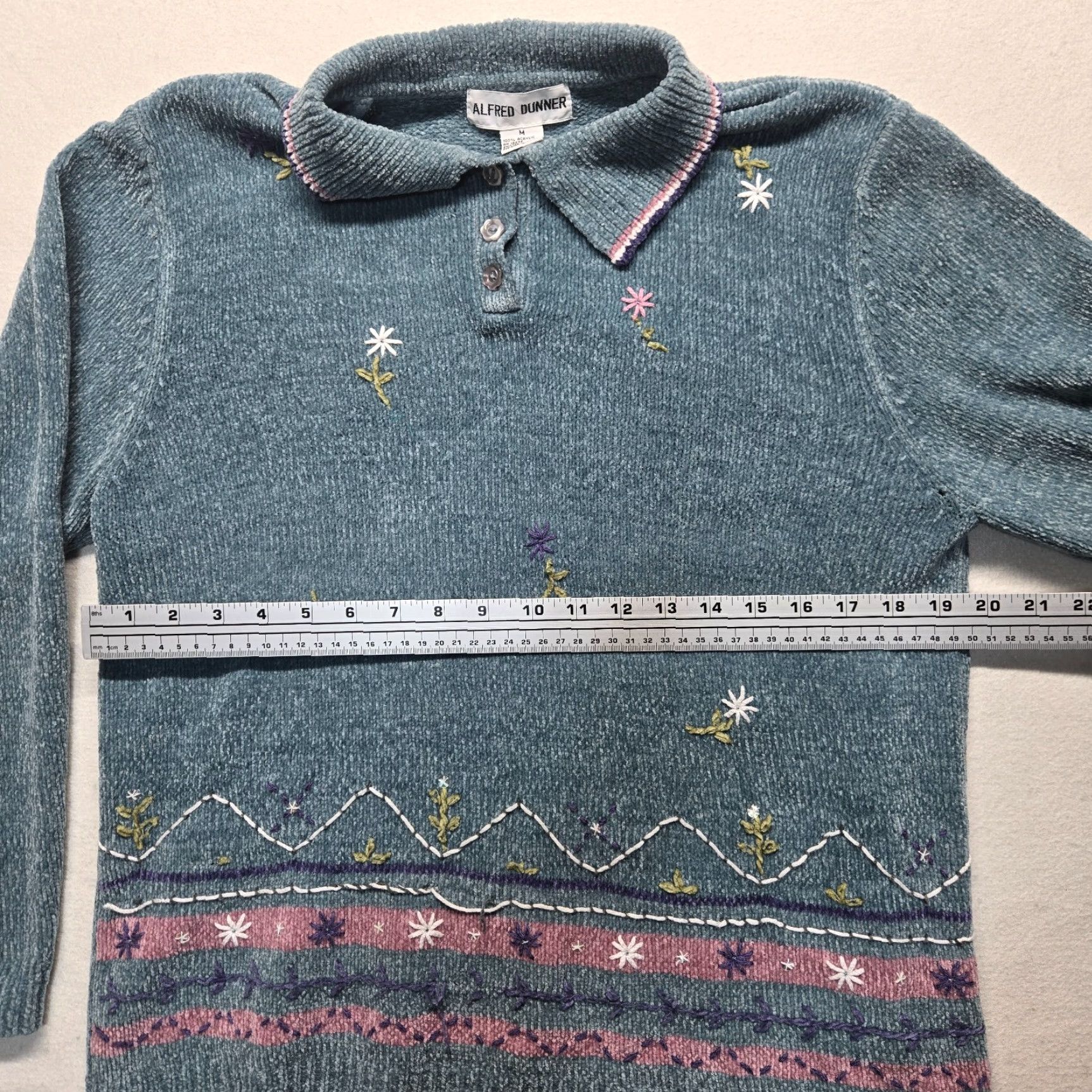 Vintage VINTAGE Alfred Dunner Blue Floral Pattern Long Sleeve Sweater Adult Women's Medium All Seasons Size M / US 6-8 / IT 42-44 - 4 Thumbnail