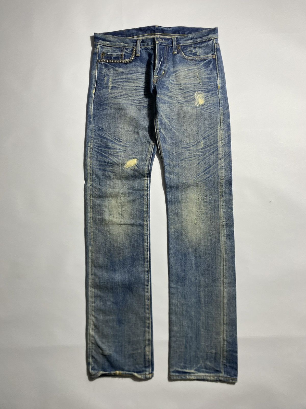 Hysteric Glamour HYSTERIC GLAMOUR DISTRESSED REPAIRED DESIGN DENIM JEANS Size US 30 / EU 46 - 1 Thumbnail