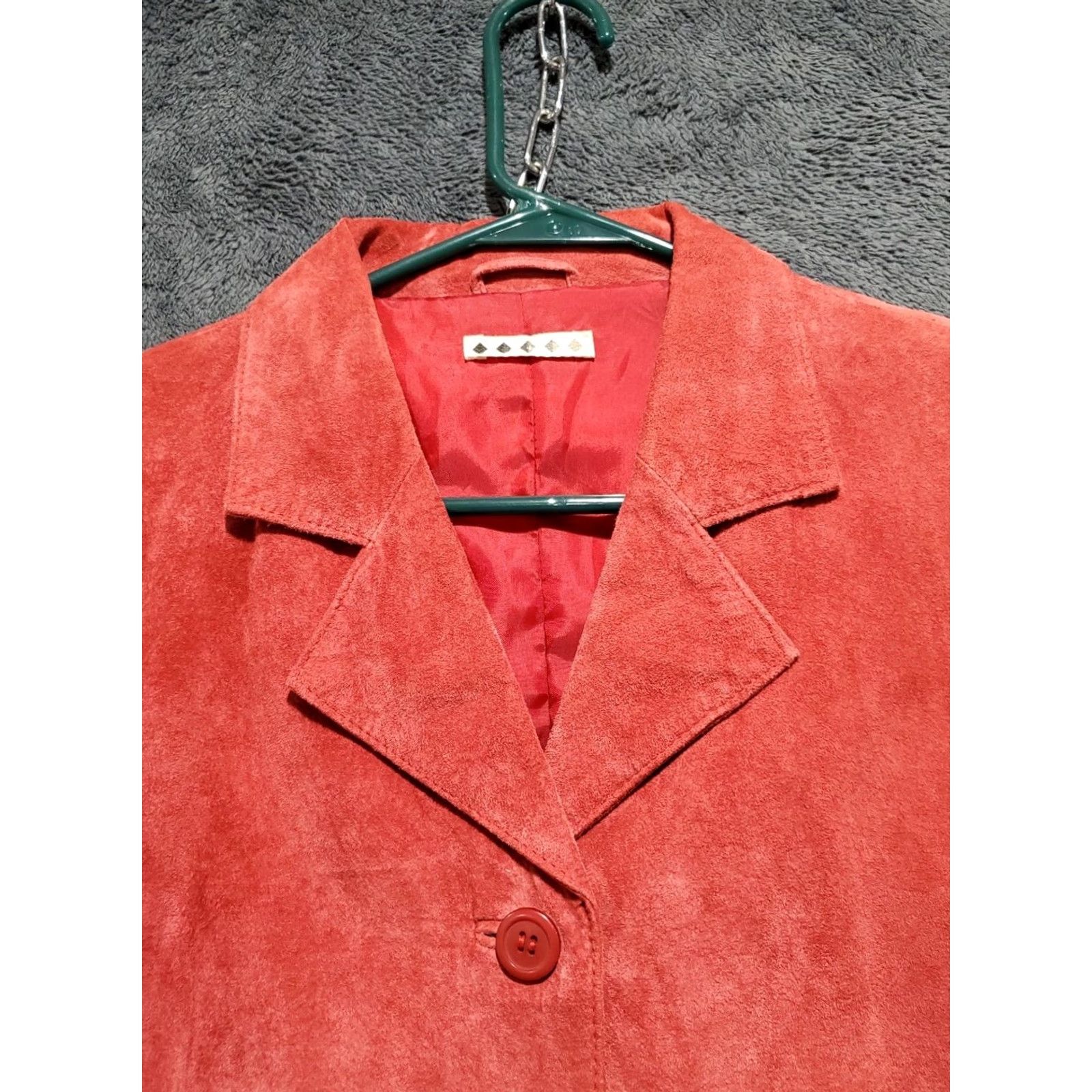 Vintage VINTAGE 2000s Y2K Red Suede Blazer Three Button Jacket Womens M Medium Leather Suede Blazer Womens Mens? Size M / US 6-8 / IT 42-44 - 5 Thumbnail