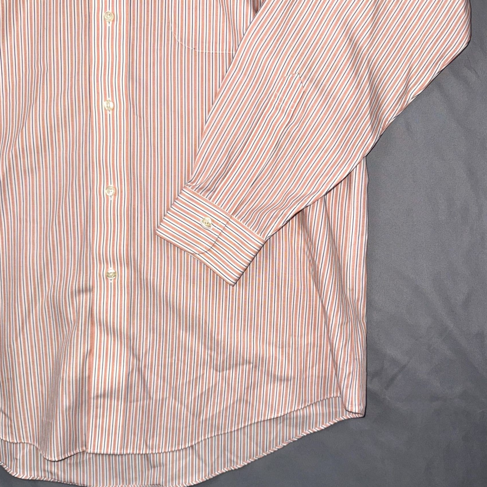 Brooks Brothers Brooks Brothers Shirt Mens 16.5 32/33 Striped Milano Non Iron Supima Dress Shirt Size 46R - 6 Thumbnail