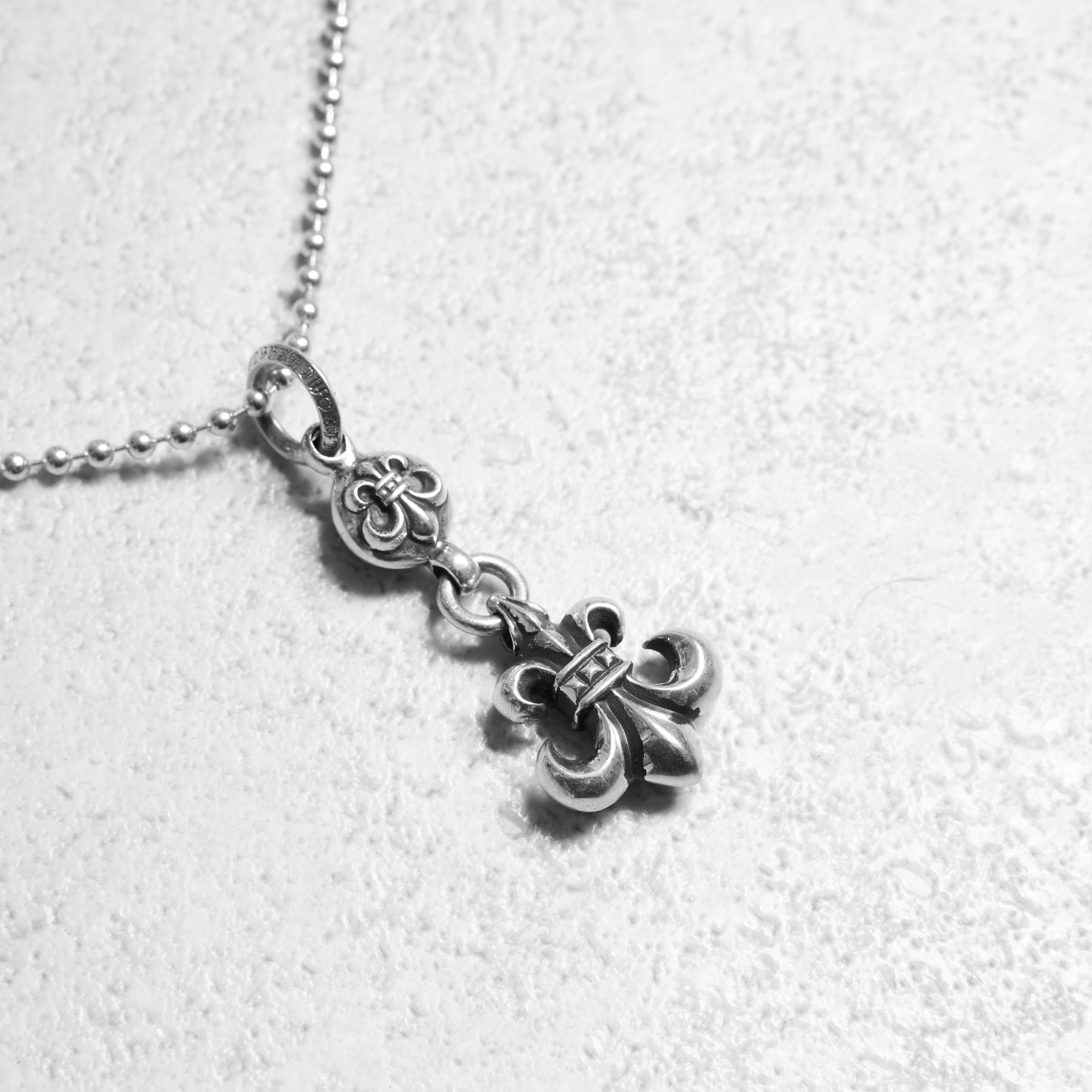 Chrome Hearts CHROME HEARTS One Ball BS Fleur Silver Necklace