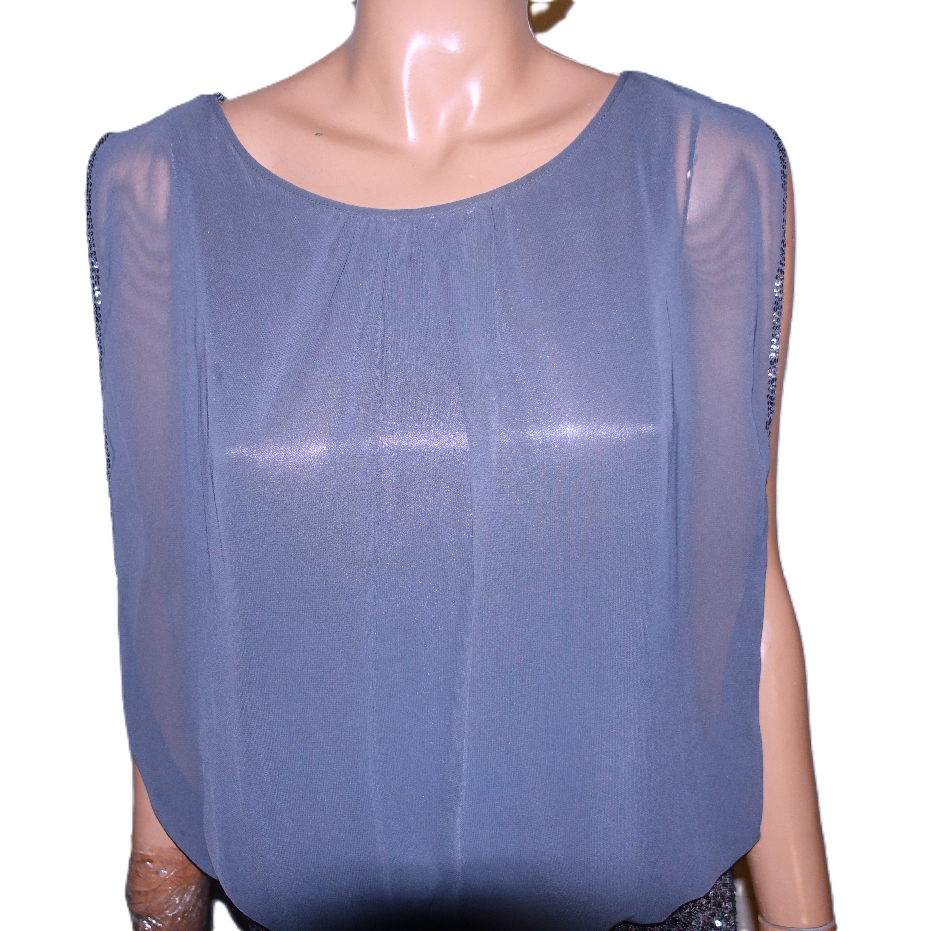 Other Aidan by Aidan Mattox Gray Sequins Dress 8 Size M / US 6-8 / IT 42-44 - 3 Thumbnail