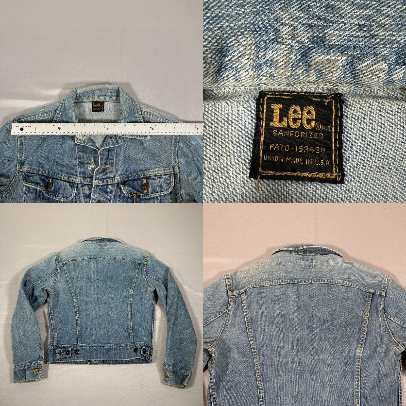 Lee VINTAGE Lee Jacket Mens 38 Blue Sanforized Denim Jean Trucker Union Made USA 60s Size US 38 / EU 54 - 9 Thumbnail