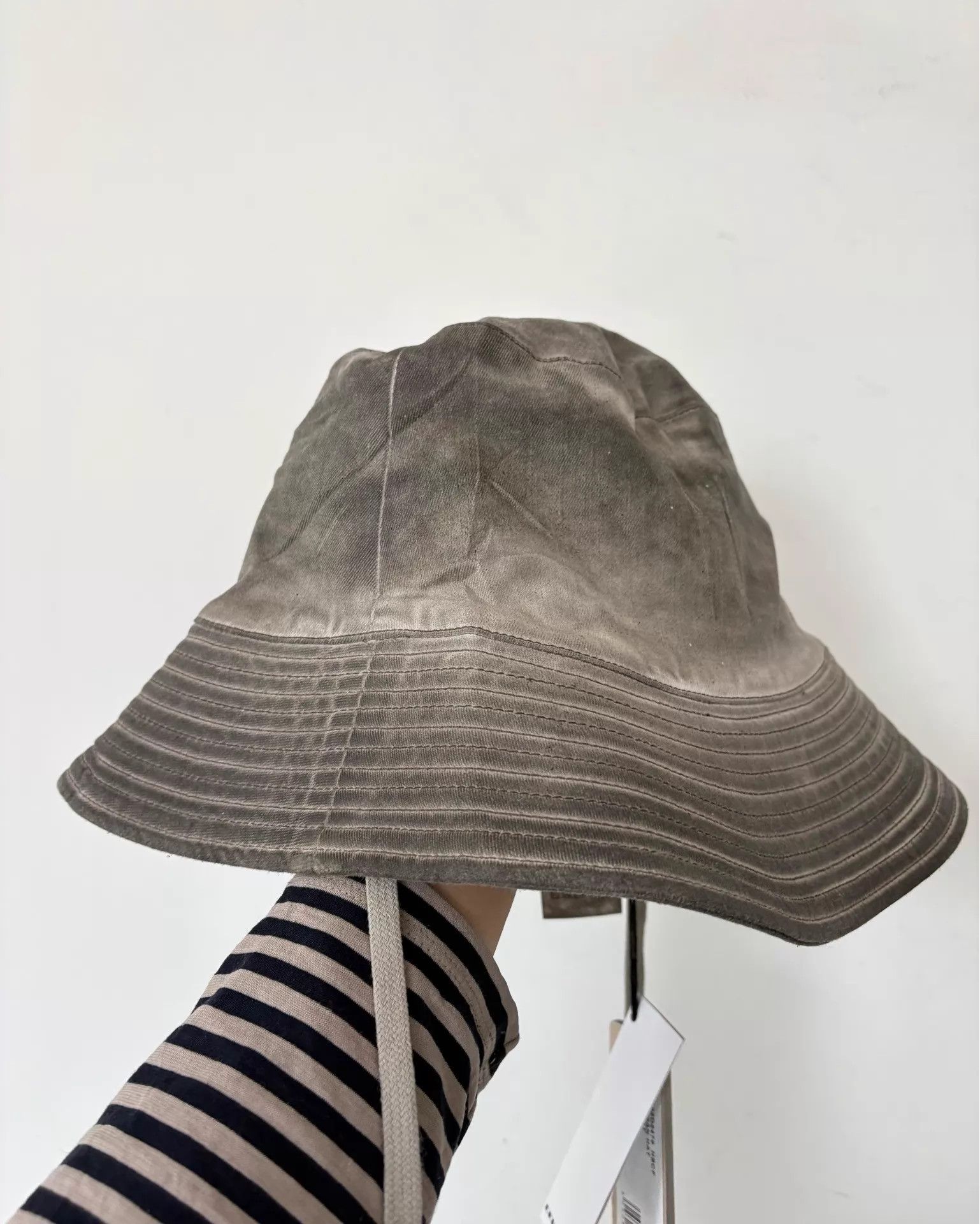 Rick Owens Rick Owens Drkshdw men's distressed gray bucket hat L Size ONE SIZE - 4 Thumbnail