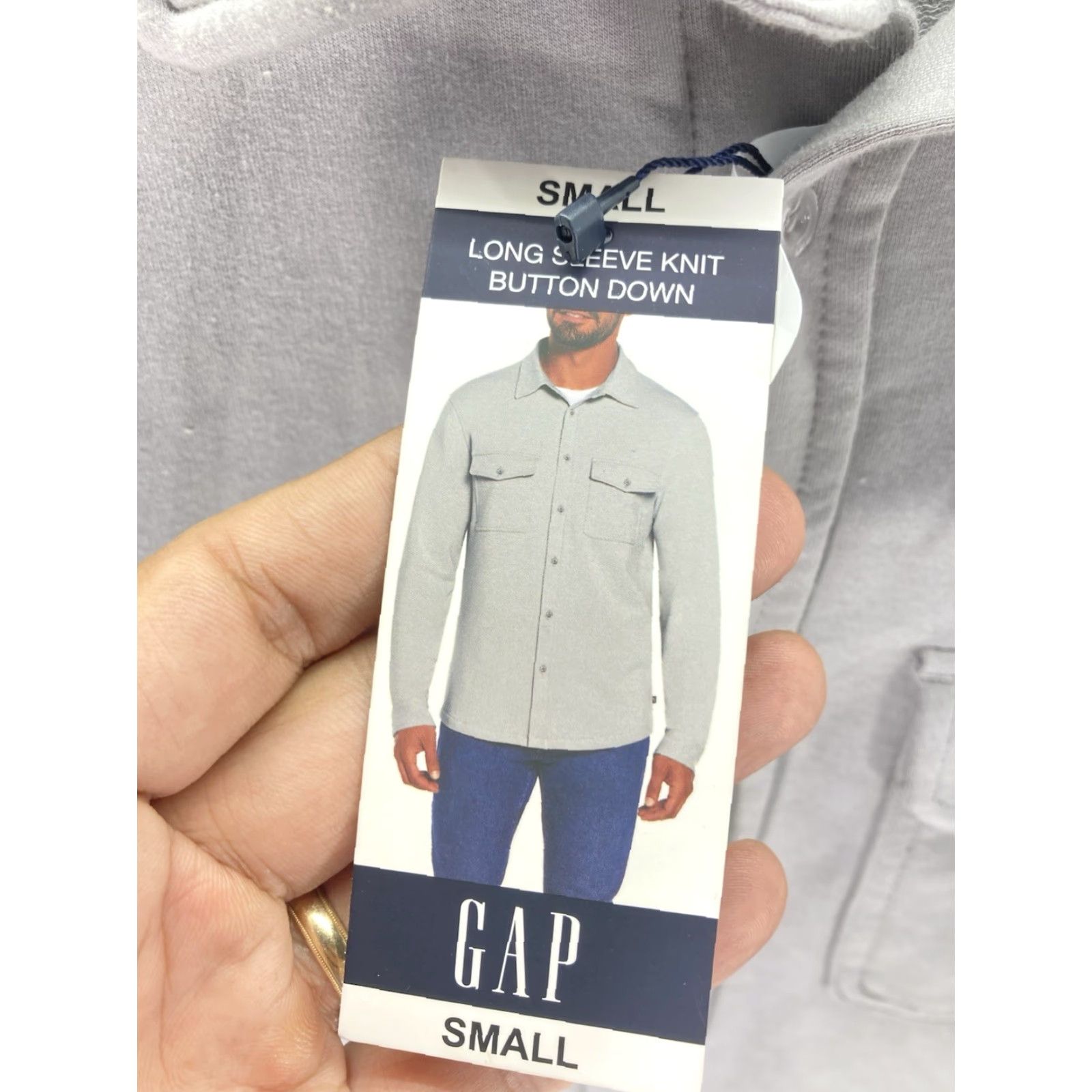 Gap Gap Knit Shirt Men Size Small Gray Button Long Sleeve Cotton Blend Stretch NWT Size US S / EU 44-46 / 1 - 4 Thumbnail