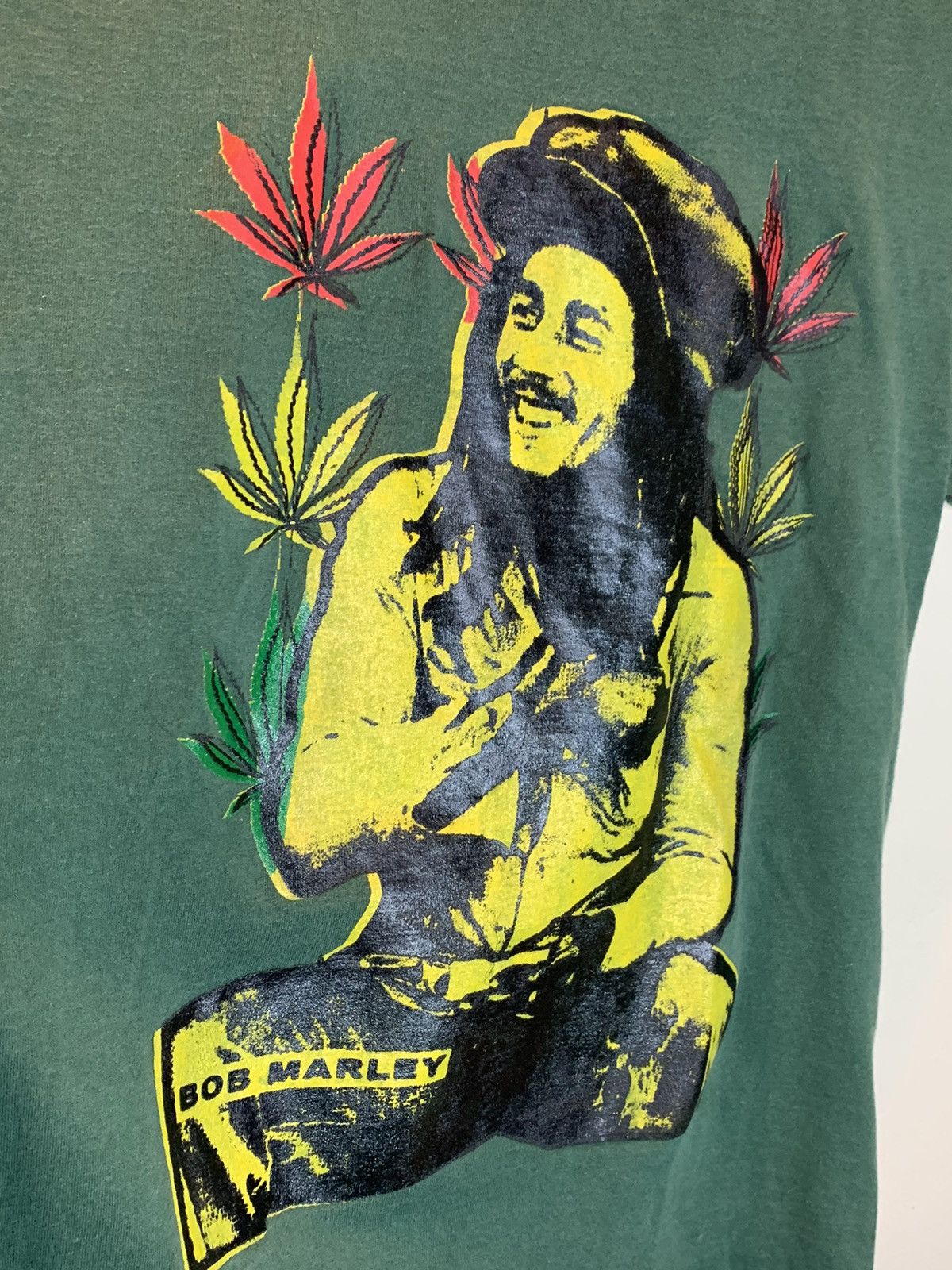 Bob Marley RARE Vintage 90’s Bob Marley Rastafarian Cannabis Leaf Shirt Size US S / EU 44-46 / 1 - 2 Thumbnail