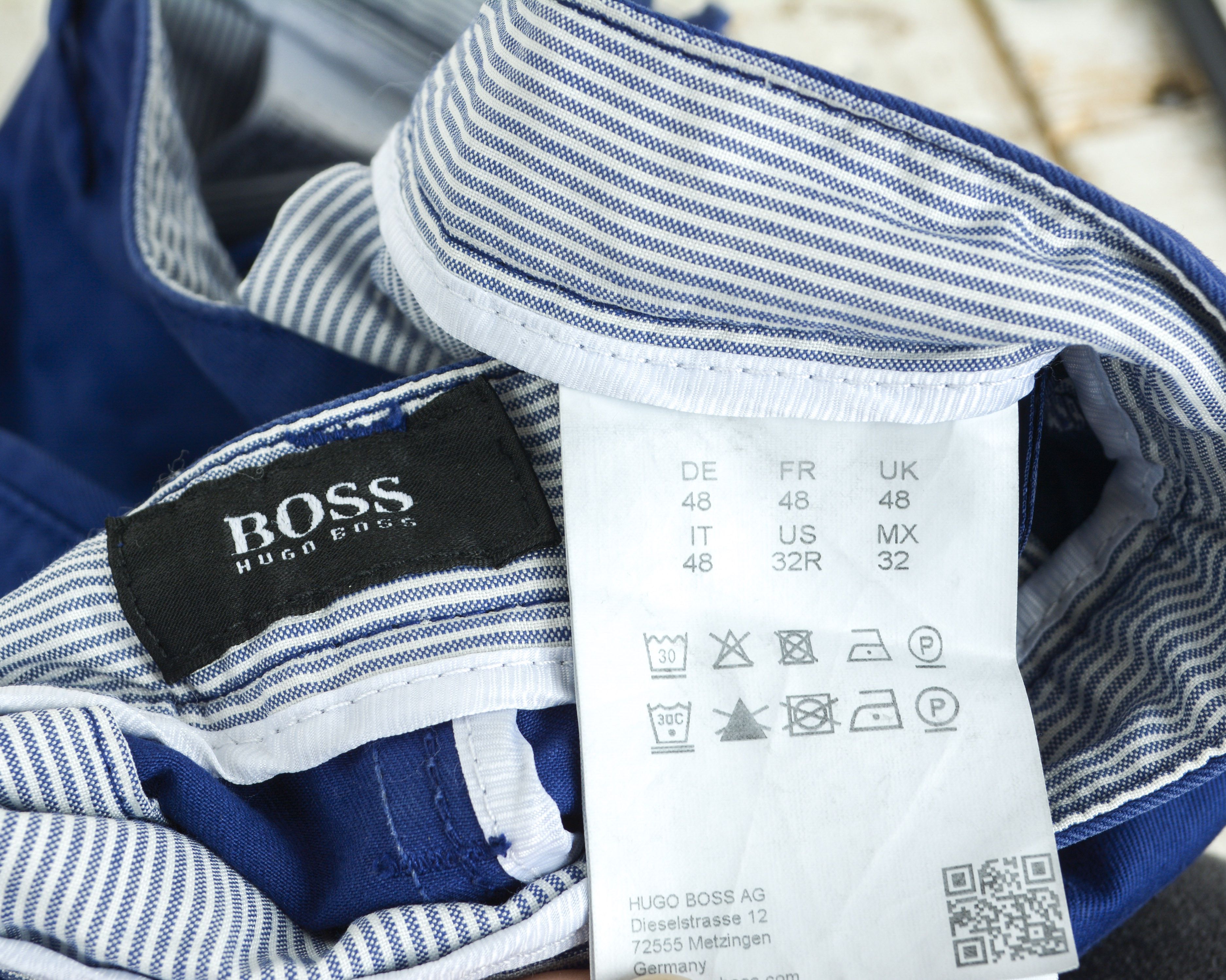 Hugo Boss W32 L34 Regular Straight Pants Trousers Stretch Casual Blue Size US 32 / EU 48 - 6 Thumbnail