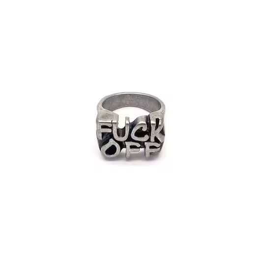 Designer × Vintage Retro letter ring Size ONE SIZE - 2 Thumbnail