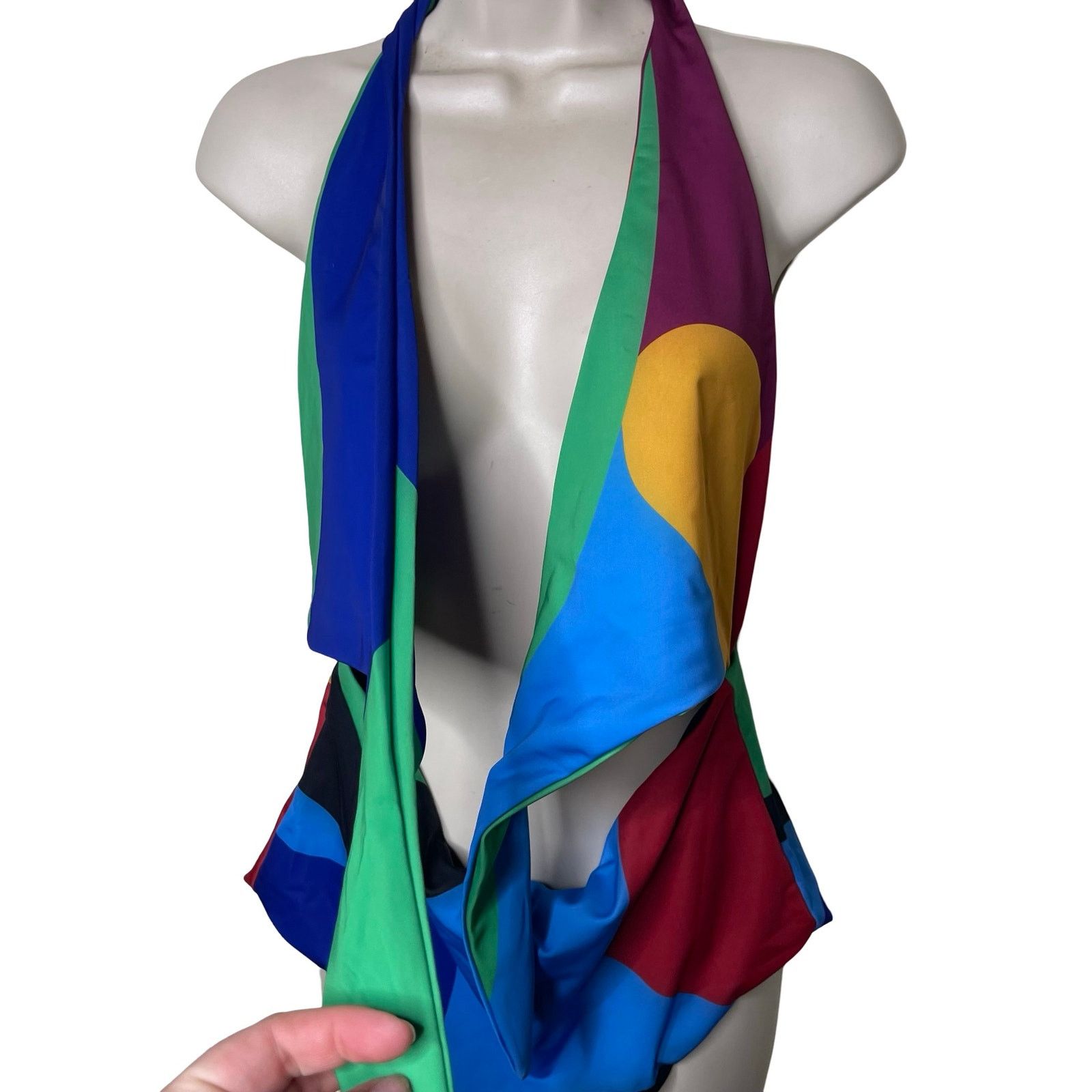 Mara Hoffman NWT MARA HOFFMAN Wisteria Maddy Cutout Halter One-Piece sz L Size L / US 10 / IT 46 - 6 Thumbnail