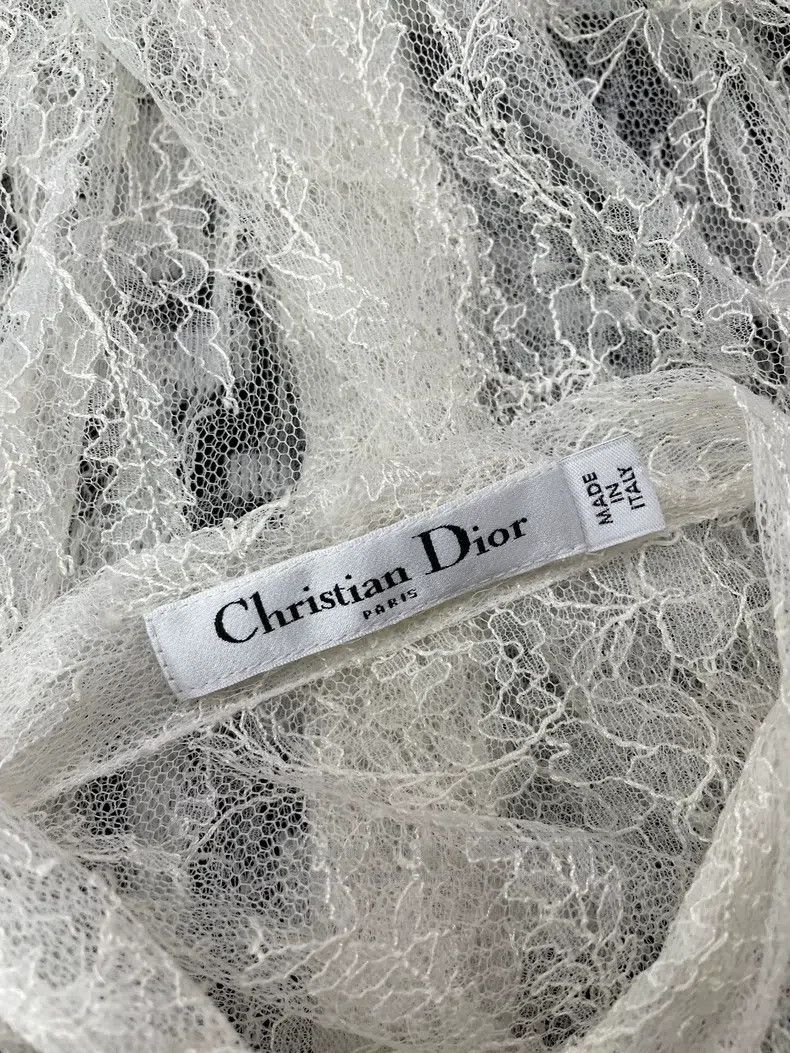 Dior Dior White lace embroidered lace-laced shirt Size XS / US 0-2 / IT 36-38 - 4 Thumbnail