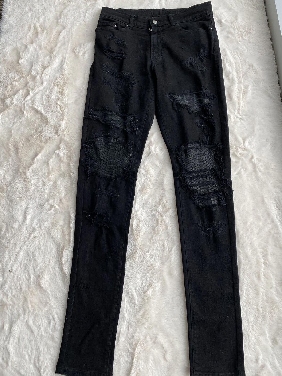 Amiri Amiri Black Archive Snakeskin Python MX0 Jeans Size US 34 / EU 50 - 1 Thumbnail