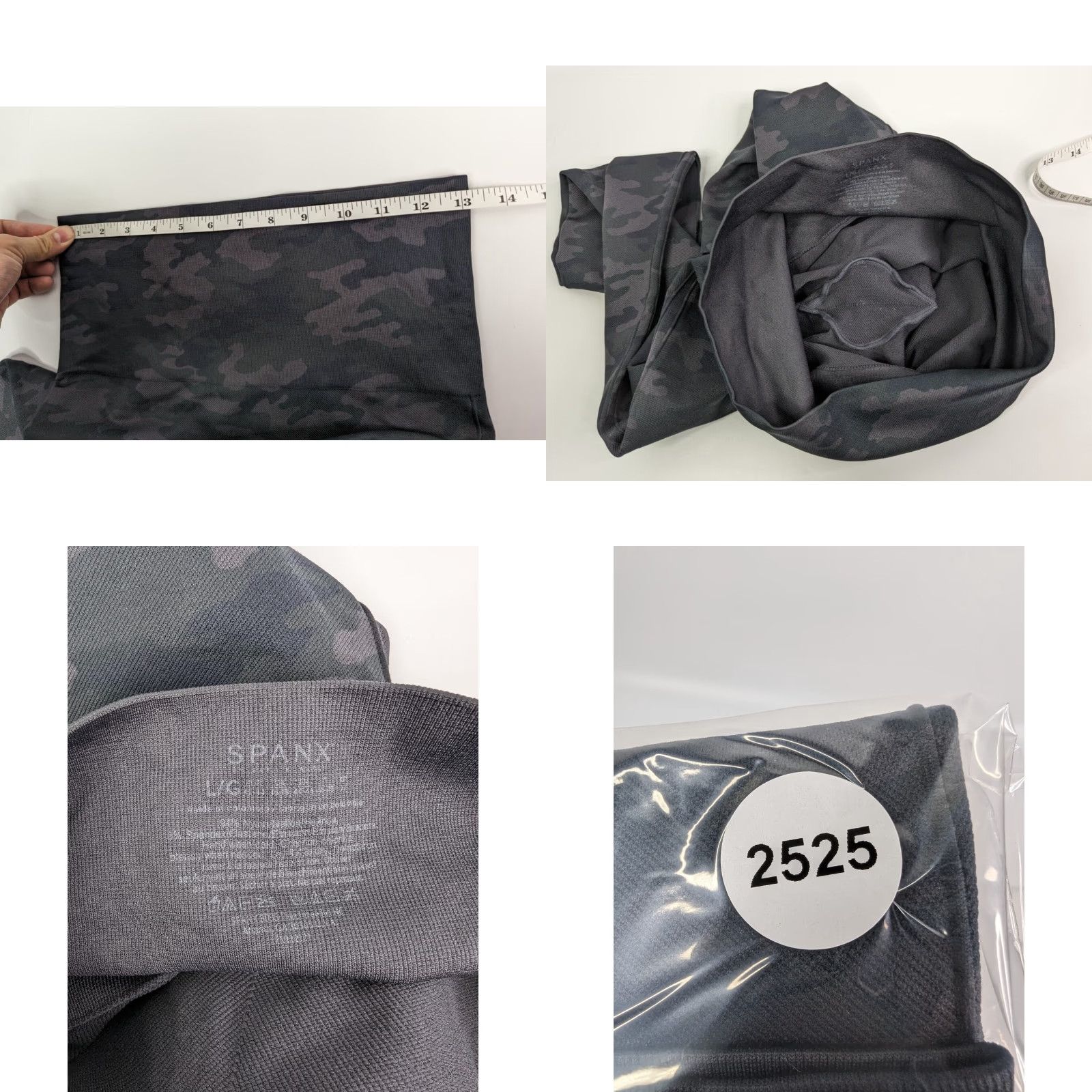 Spanx Spanx Leggings Women Large Black Gray Camo Look At Me Now Seamless Stretch Activewear Gym & Training Running Size 36" / US 14 / IT 50 - 8 Thumbnail