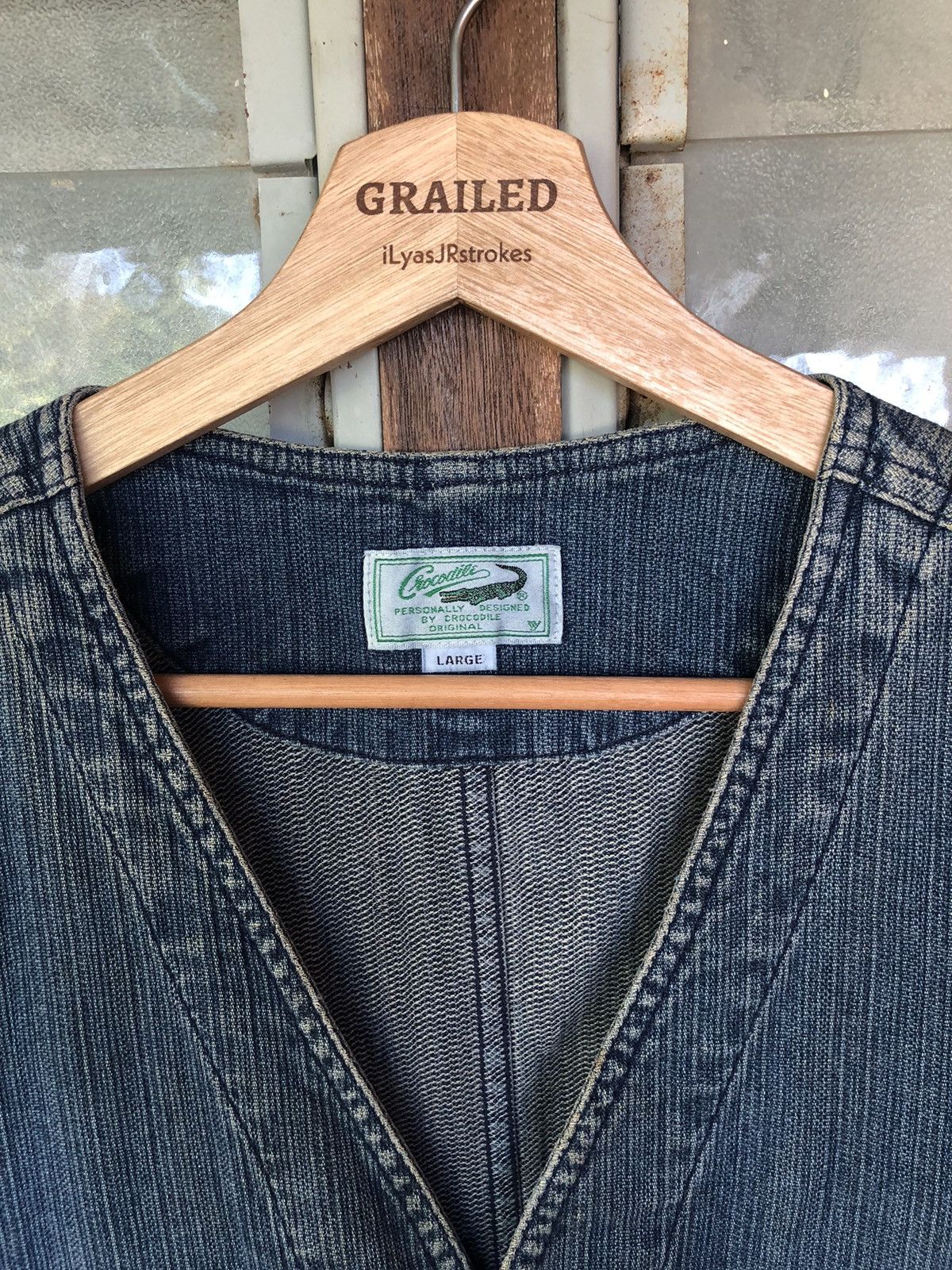 If Six Was Nine × Japanese Brand × Vintage Vintage Crocodile Denim Blue Distressed Vest Jacket Size US L / EU 52-54 / 3 - 11 Thumbnail