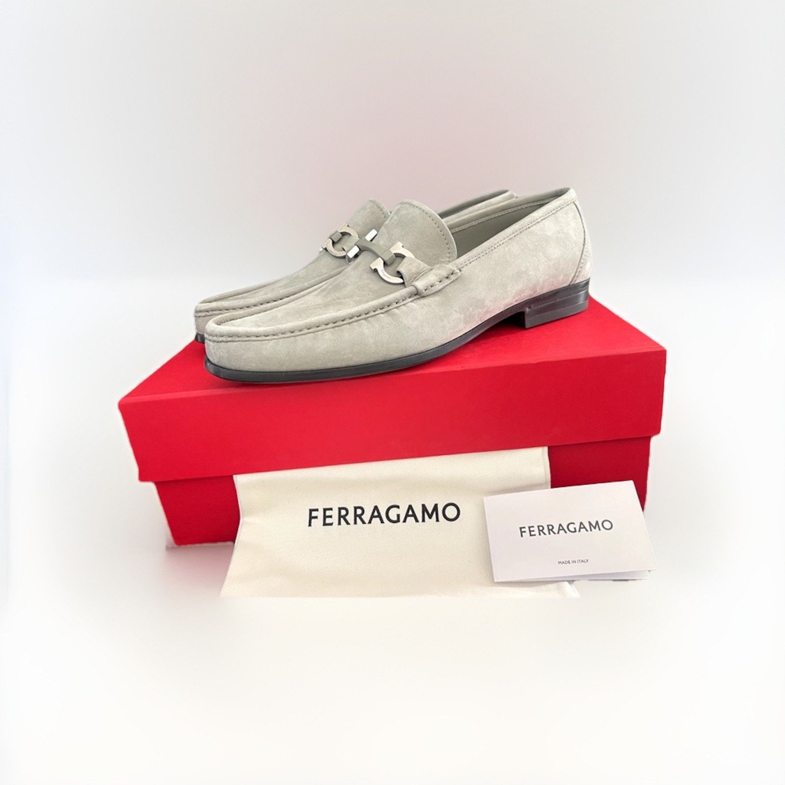 Salvatore Ferragamo Ferragamo Grandioso Ash Grey Suede Loafer Slip Mens Sz 12 E Size US 13 / EU 46 - 1 Thumbnail
