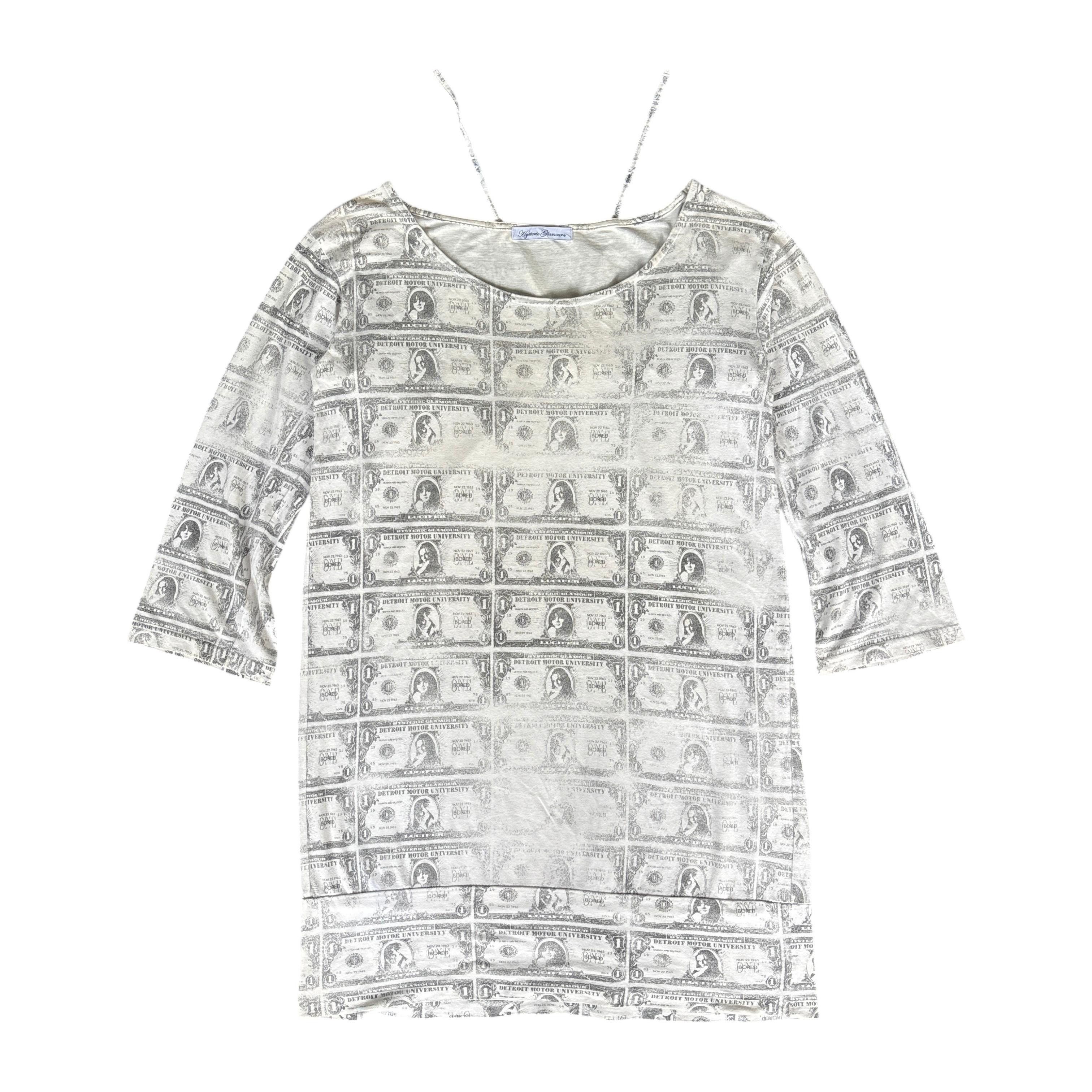 Hysteric Glamour Vintage Hysteric Glamour Women Gray Tunic Dollar Print Size M / US 6-8 / IT 42-44 - 1 Thumbnail