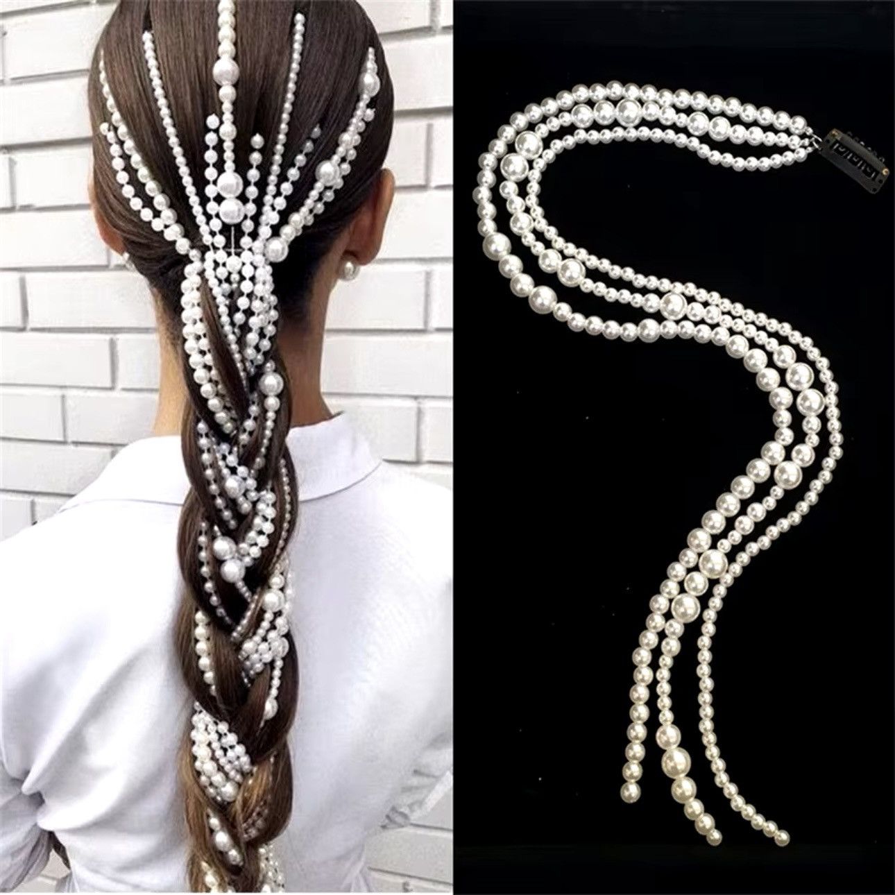 Guess 1pc Guess crystal diamonds paved sliver double tassel Hair Size ONE SIZE - 15 Thumbnail