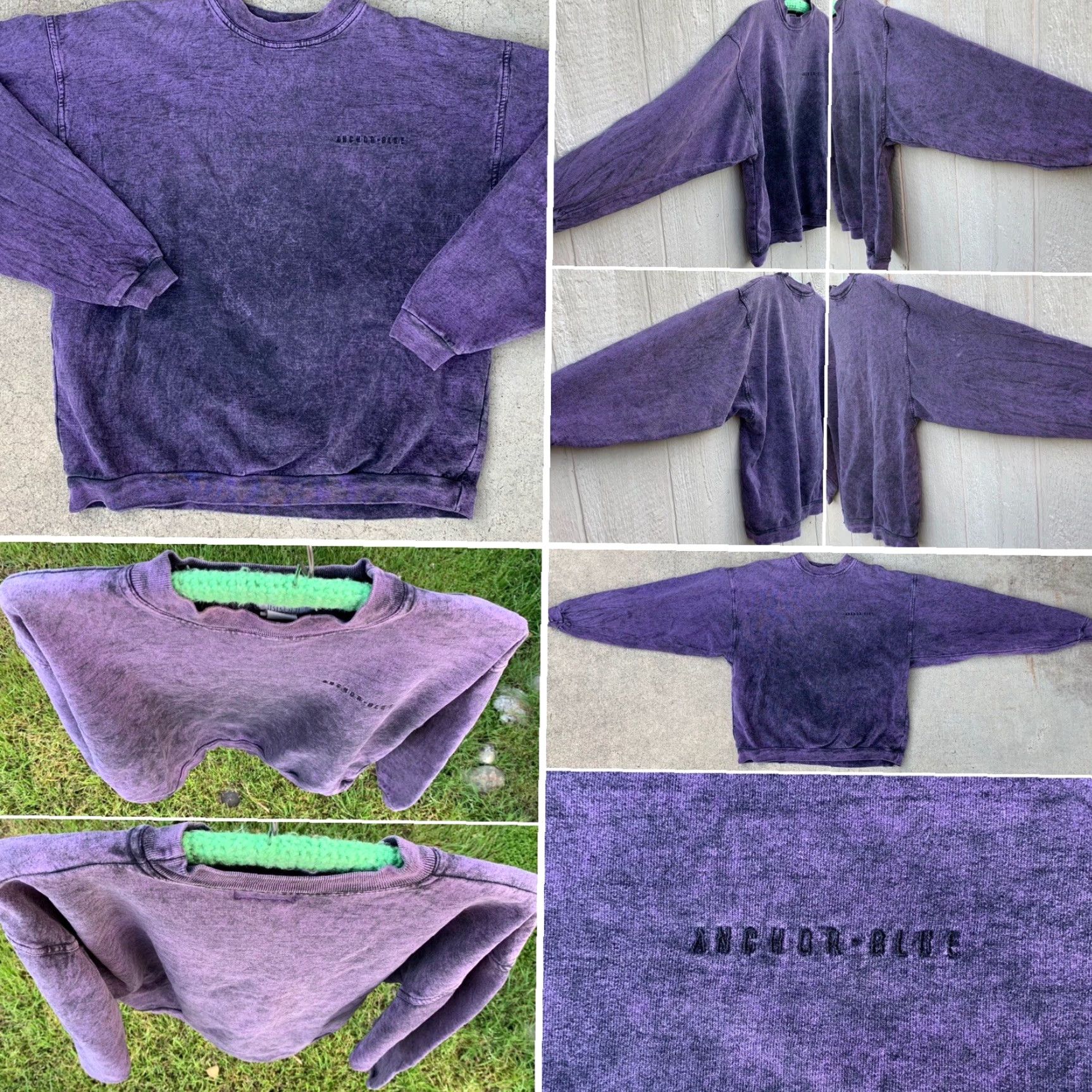 Anchor Blue VINTAGE Anchor Blue Sweatshirt Pullover 90s XL Purple Embroidered Men Long Sleeve Crew Neck Size US XL / EU 56 / 4 - 4 Thumbnail