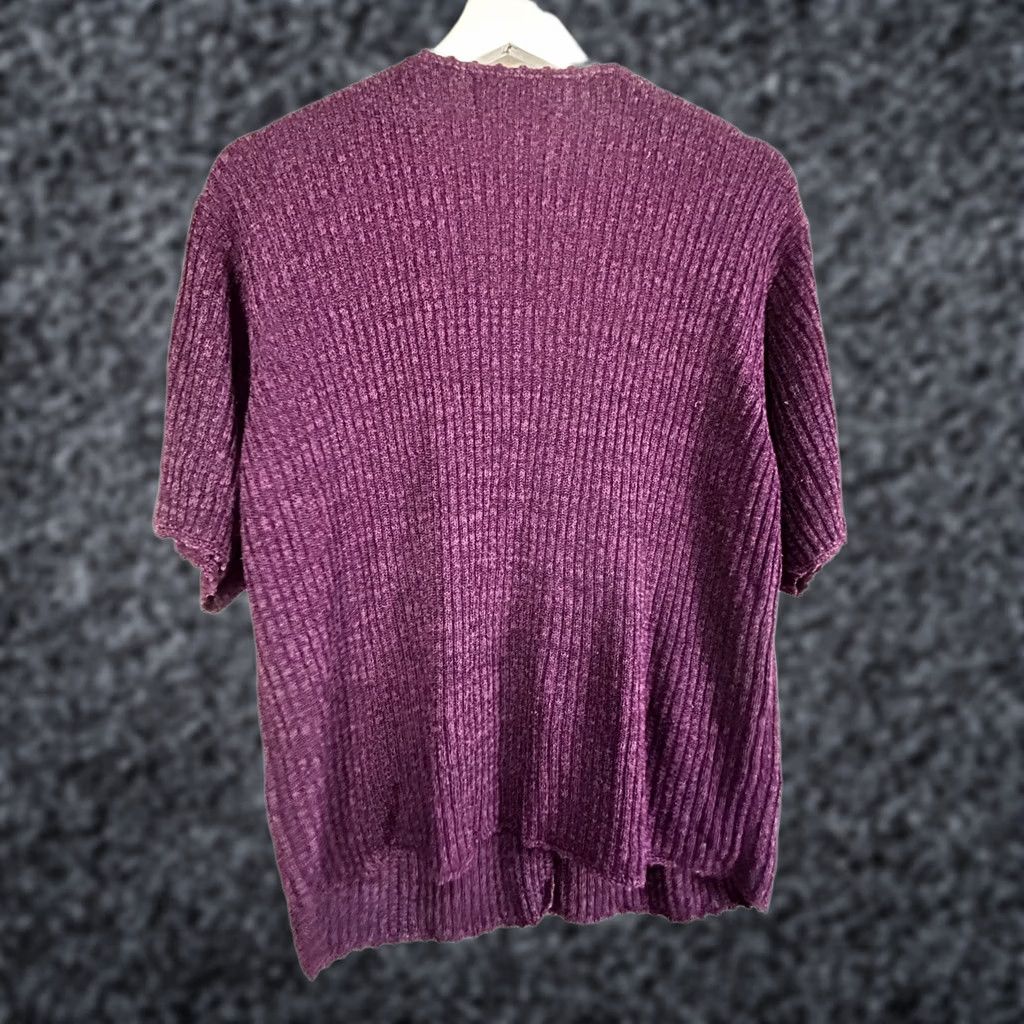 Vintage Sag Harbor Sweater Womens 2X Purple Prophecy Knit Cardigan Silk Blend Buttons Size XXL / US 16-18 / IT 52-54 - 1 Thumbnail