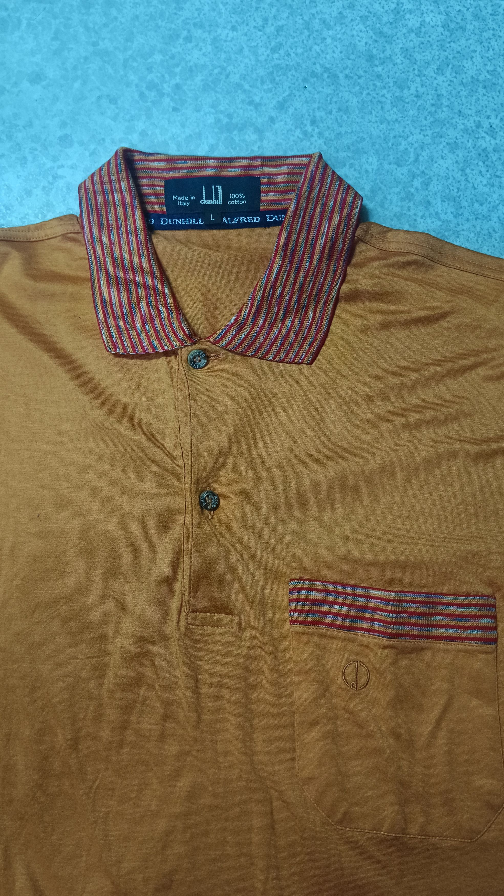 Alfred Dunhill × Vintage Vintage Dunhill Polo Shirt Size US L / EU 52-54 / 3 - 3 Thumbnail