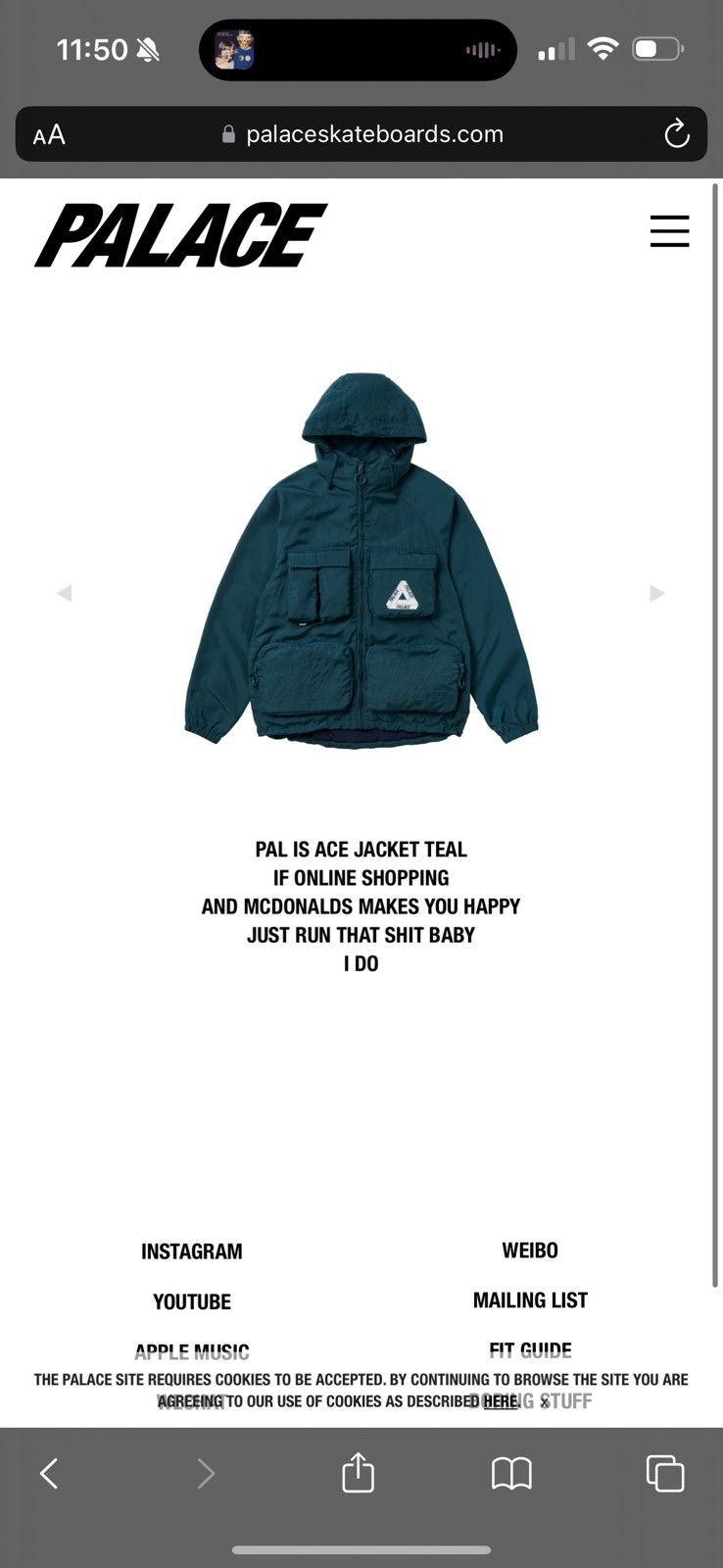 Palace PALACE PAL IS ACE JACKET | Grailed