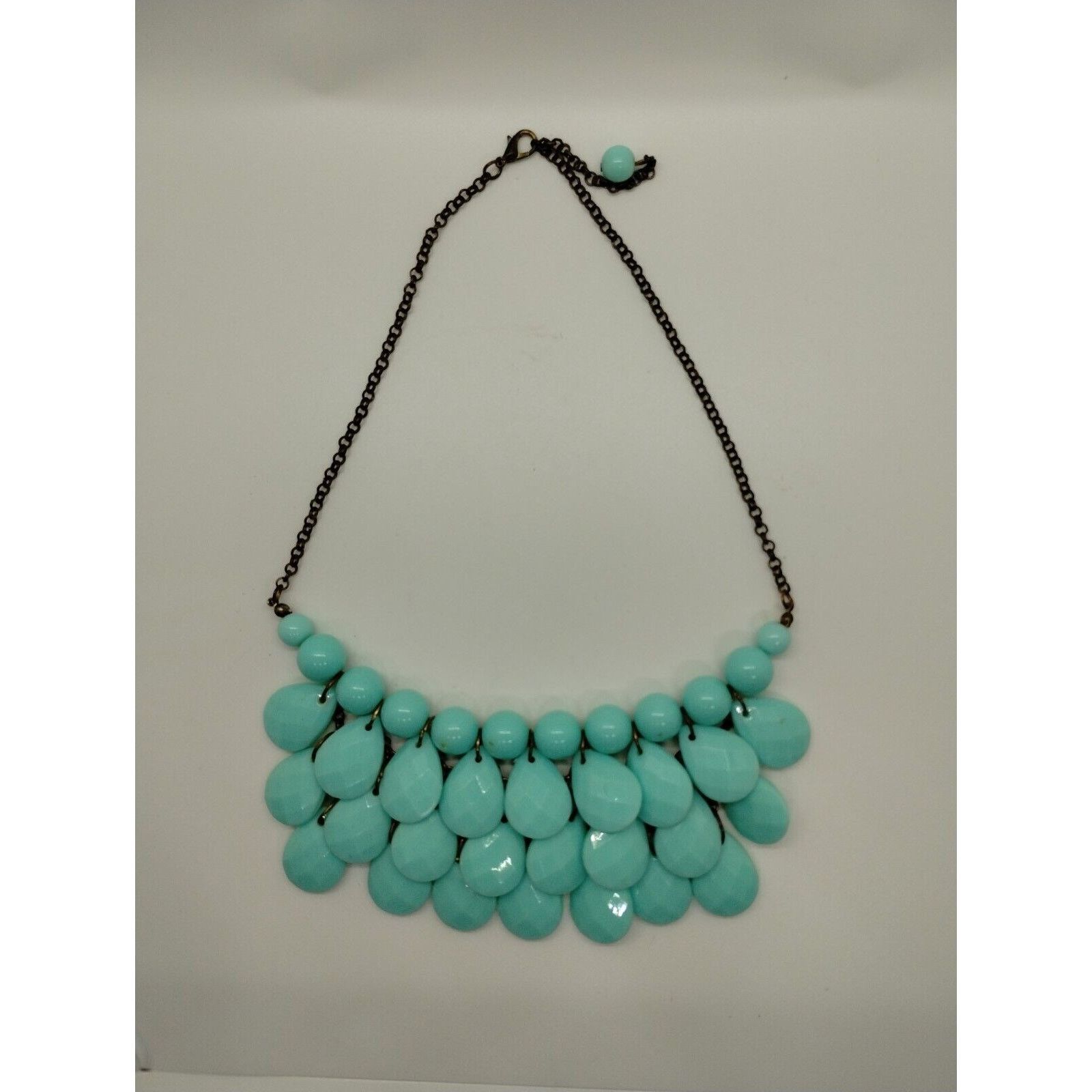 Vintage Vintage Turquoise Faux Gemstones - Beaded - Bib Necklace Size ONE SIZE - 2 Thumbnail
