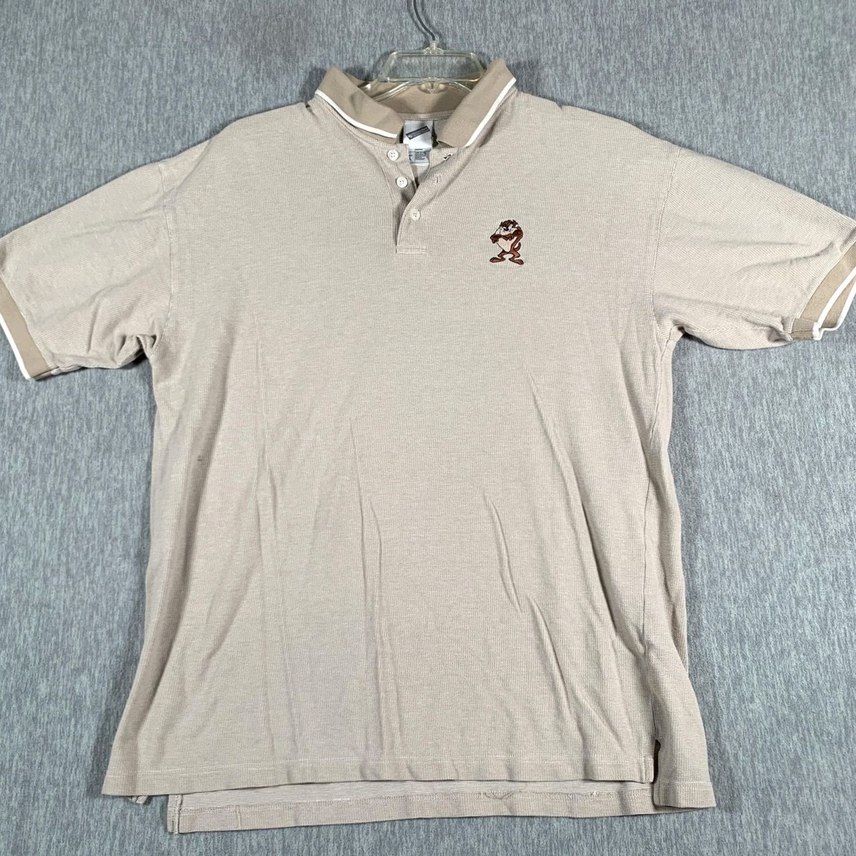 Vintage VINTAGE Warner Bros. Studio Store Tasmanian Devil Polo Shirt Mens L Beige Size US L / EU 52-54 / 3 - 2 Thumbnail