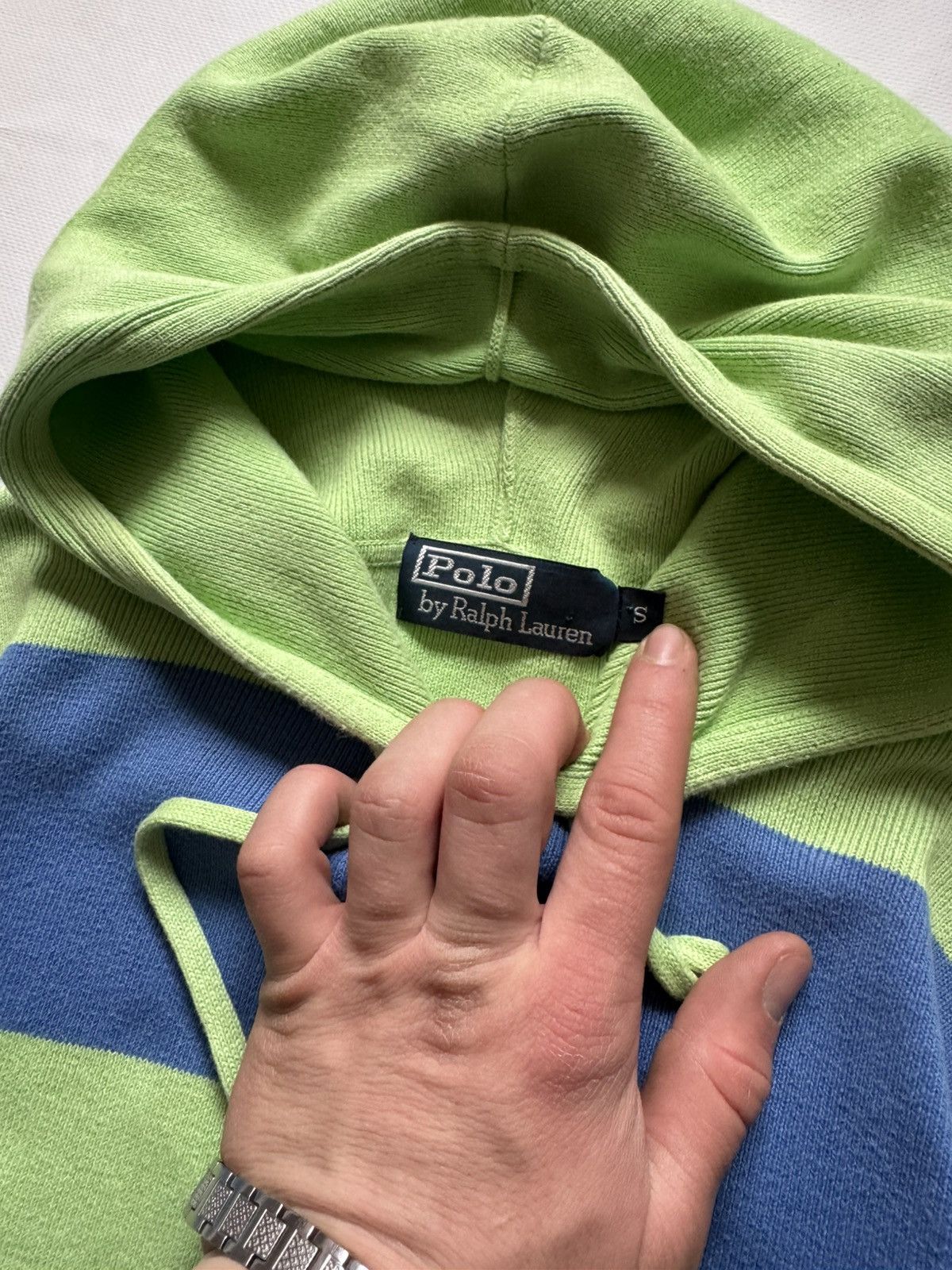 Polo Ralph Lauren Polo Ralph Lauren Green Striped Hoodie Vintage Streetwear Size US M / EU 48-50 / 2 - 5 Thumbnail