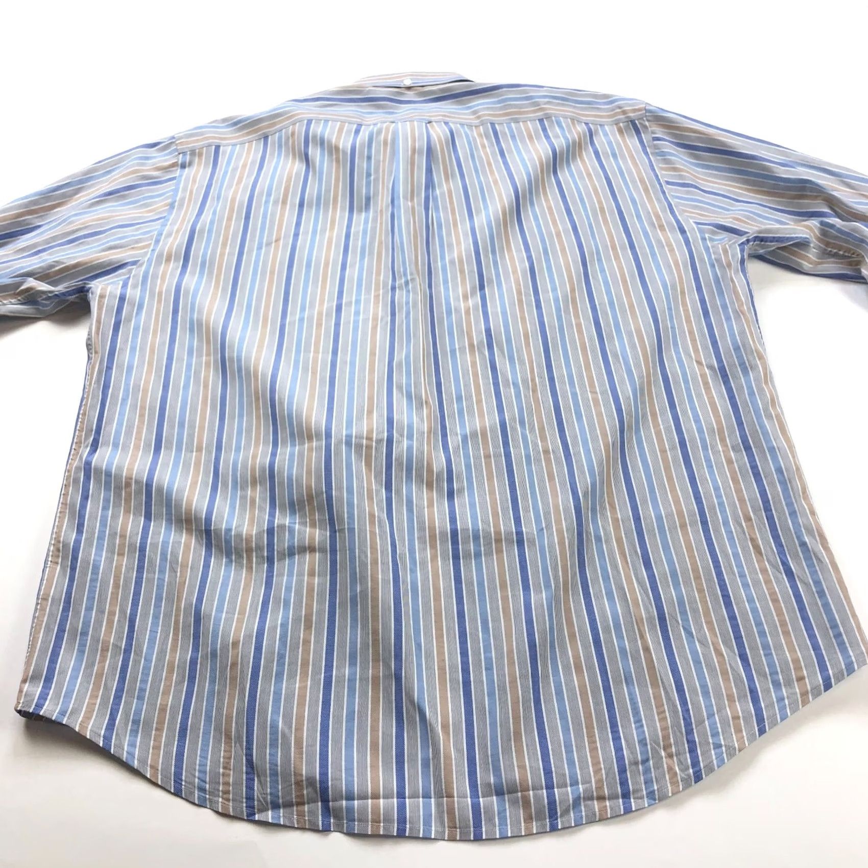 Faconnable Façonnable Dress Shirt Striped 16.5/35 Button Long Sleeve Cotton Gray Multicolor Mens Regular Size 46R - 6 Thumbnail