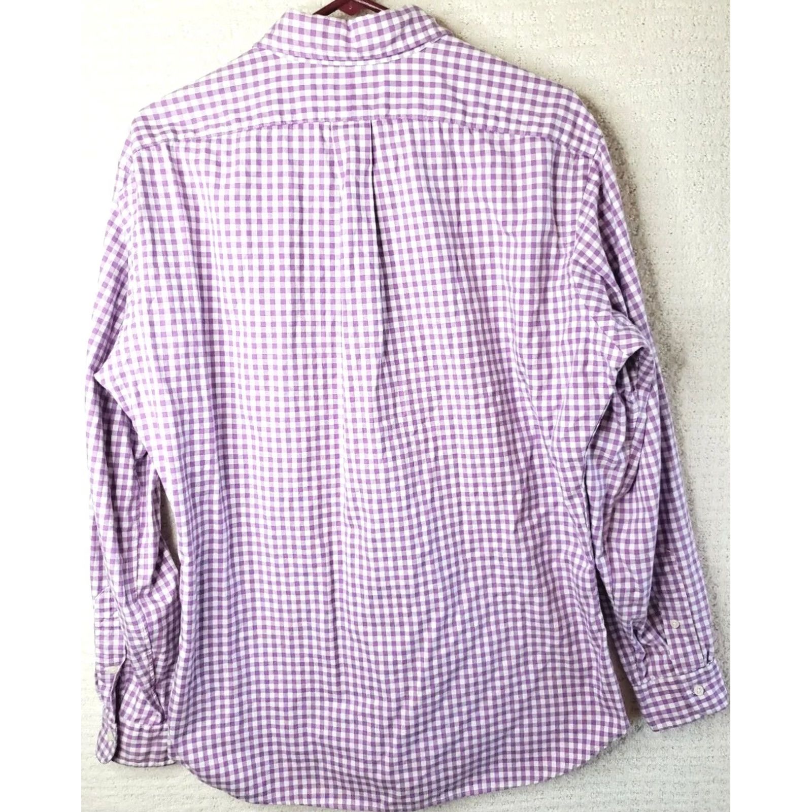 Polo Ralph Lauren Ralph Lauren Button Down Shirt Men's 16.5/34-35 L. S. White Purple Check Shirt Size US L / EU 52-54 / 3 - 6 Thumbnail