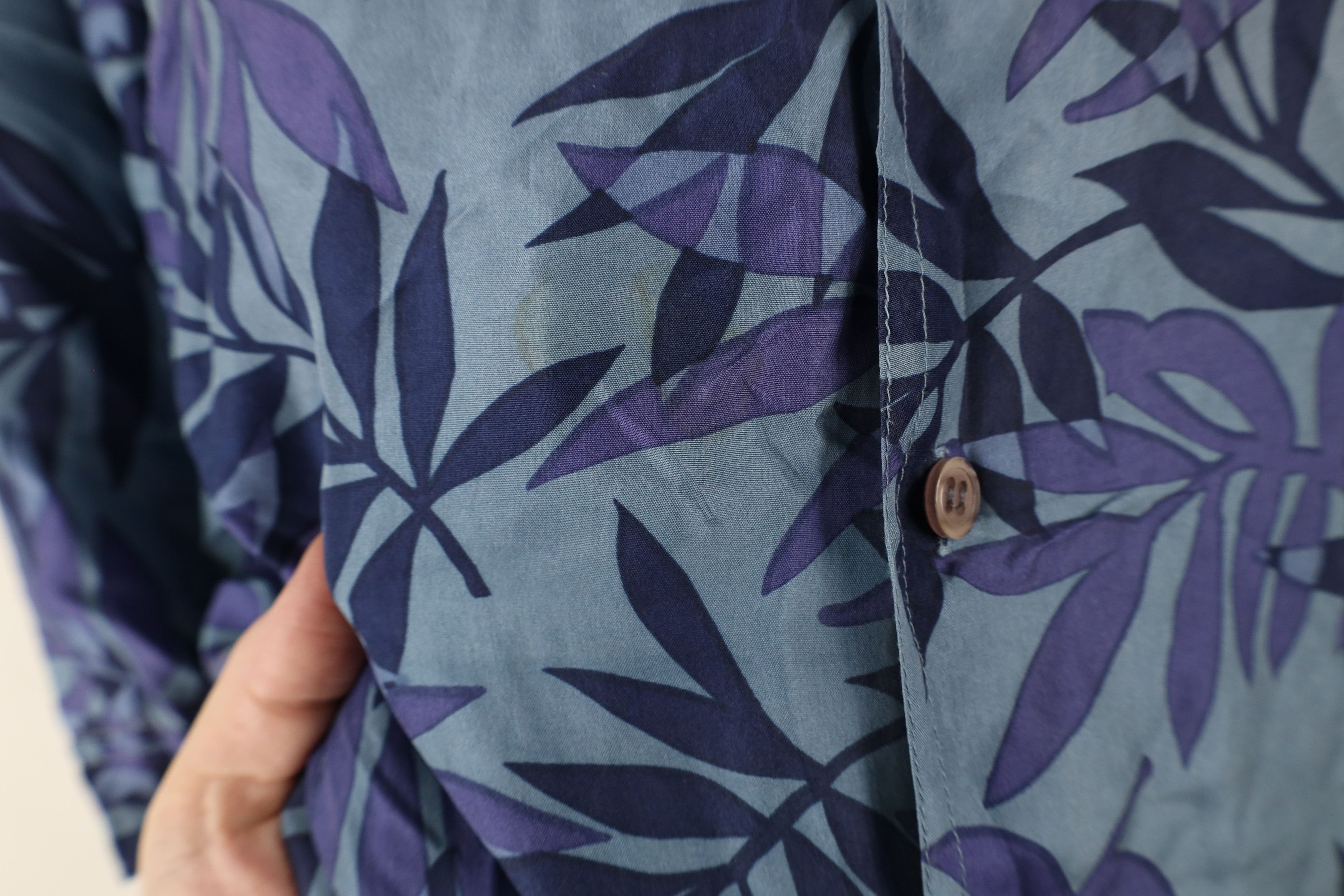 Vintage Vintage 90s Streetwear Palm Leaf Baggy Collared Button Shirt Size US XL / EU 56 / 4 - 4 Thumbnail