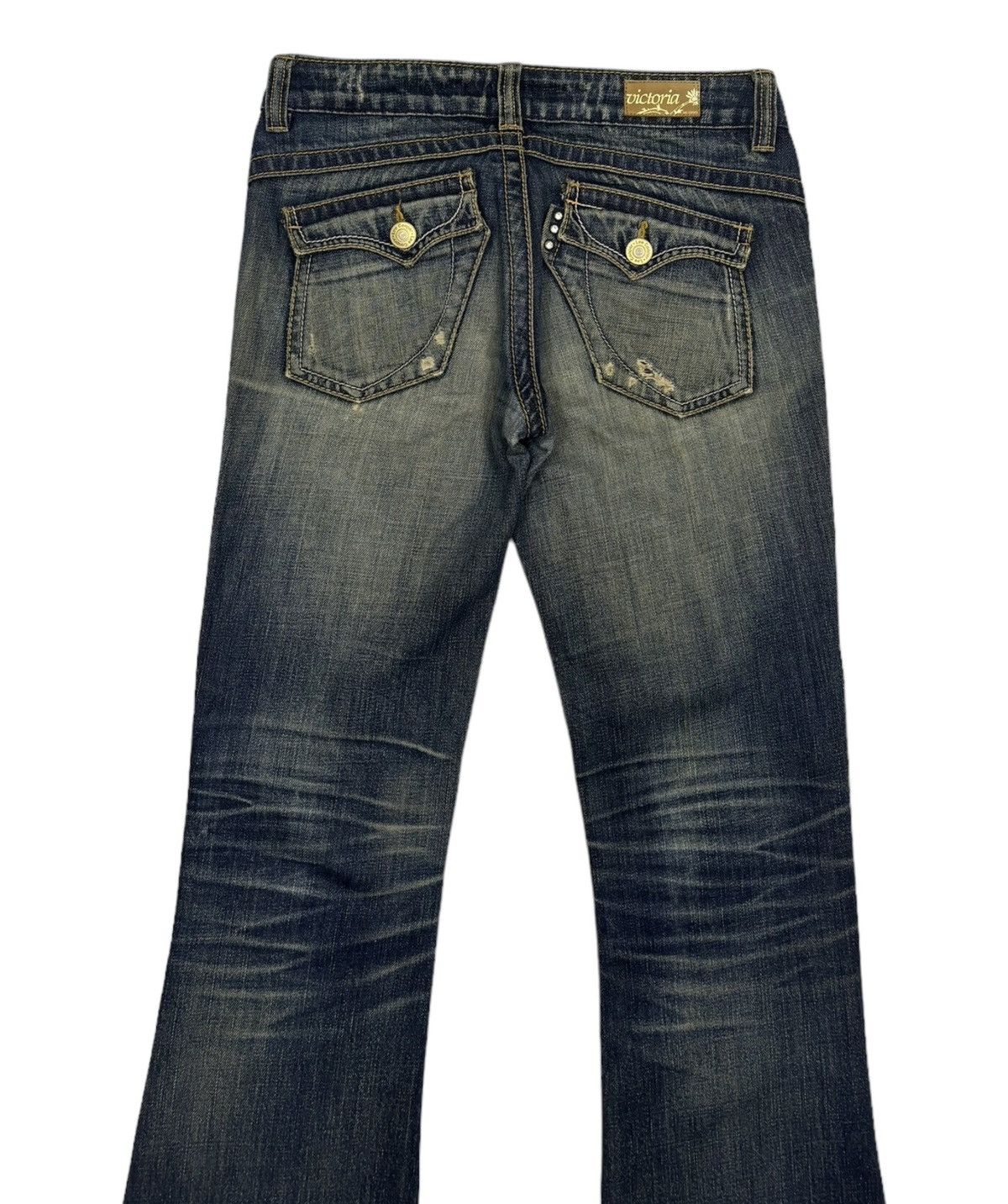 If Six Was Nine FLARE JEANS RUSTY LEE COOPER BOOTCUT DENIM JEANS Size 28" / US 6 / IT 42 - 8 Thumbnail
