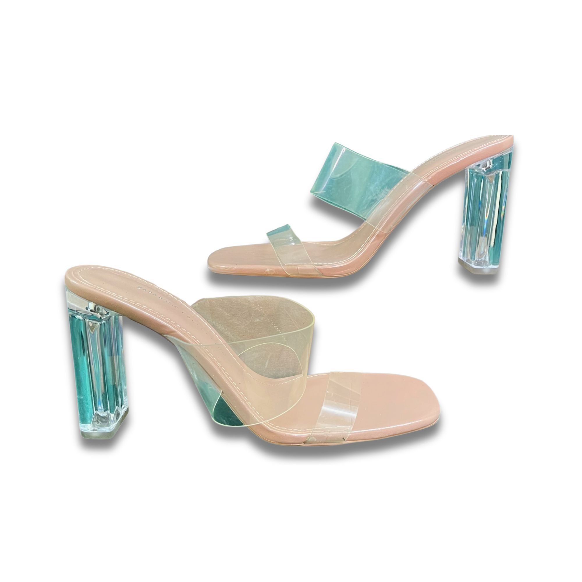 Zara Zara Heeled Mules Women Size 8 With Transparent Straps & Chu Size US 8 / IT 38 - 3 Thumbnail
