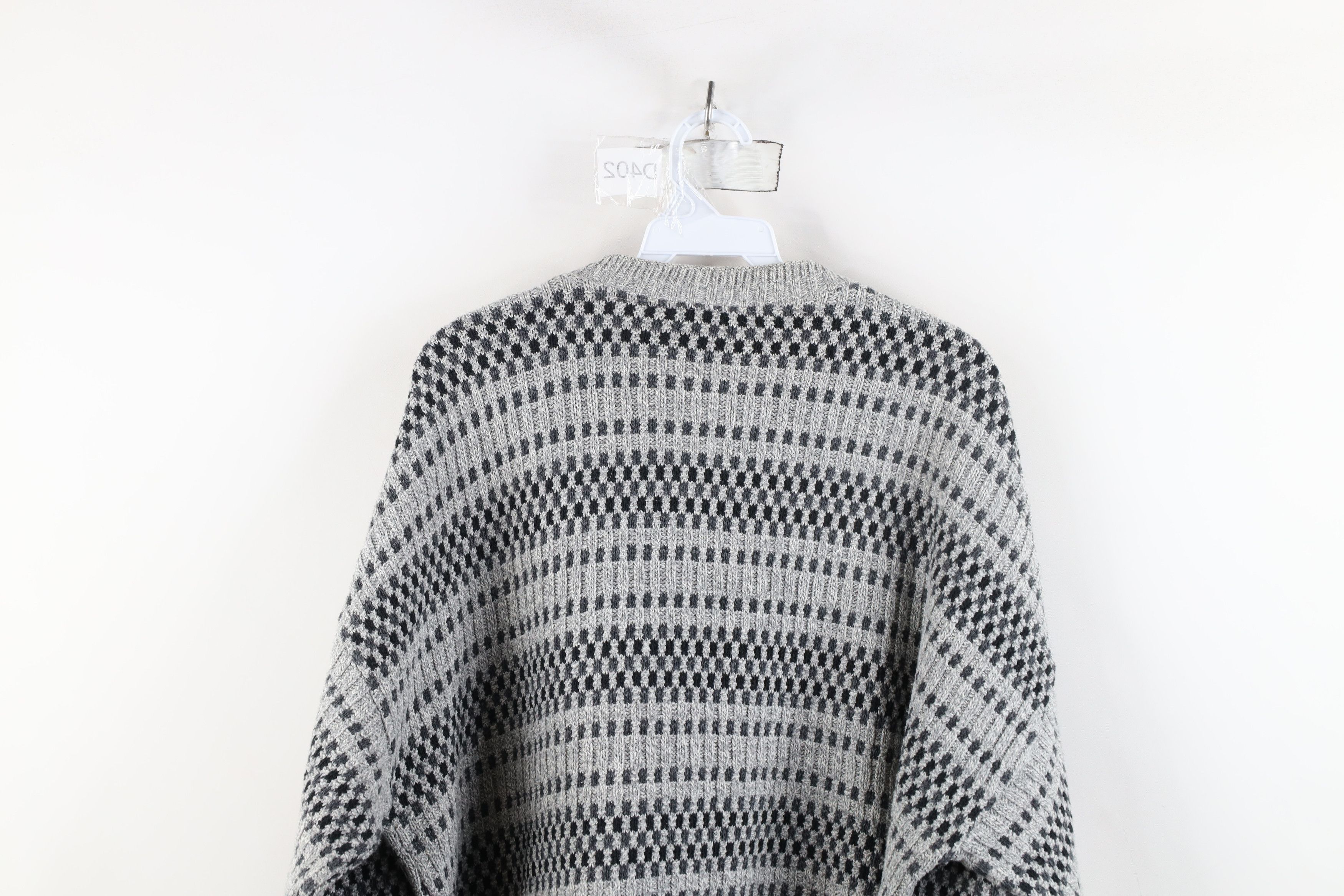 Vintage Vintage 90s Streetwear Ribbed Checkered Knit Dad Sweater USA Size US XL / EU 56 / 4 - 10 Thumbnail