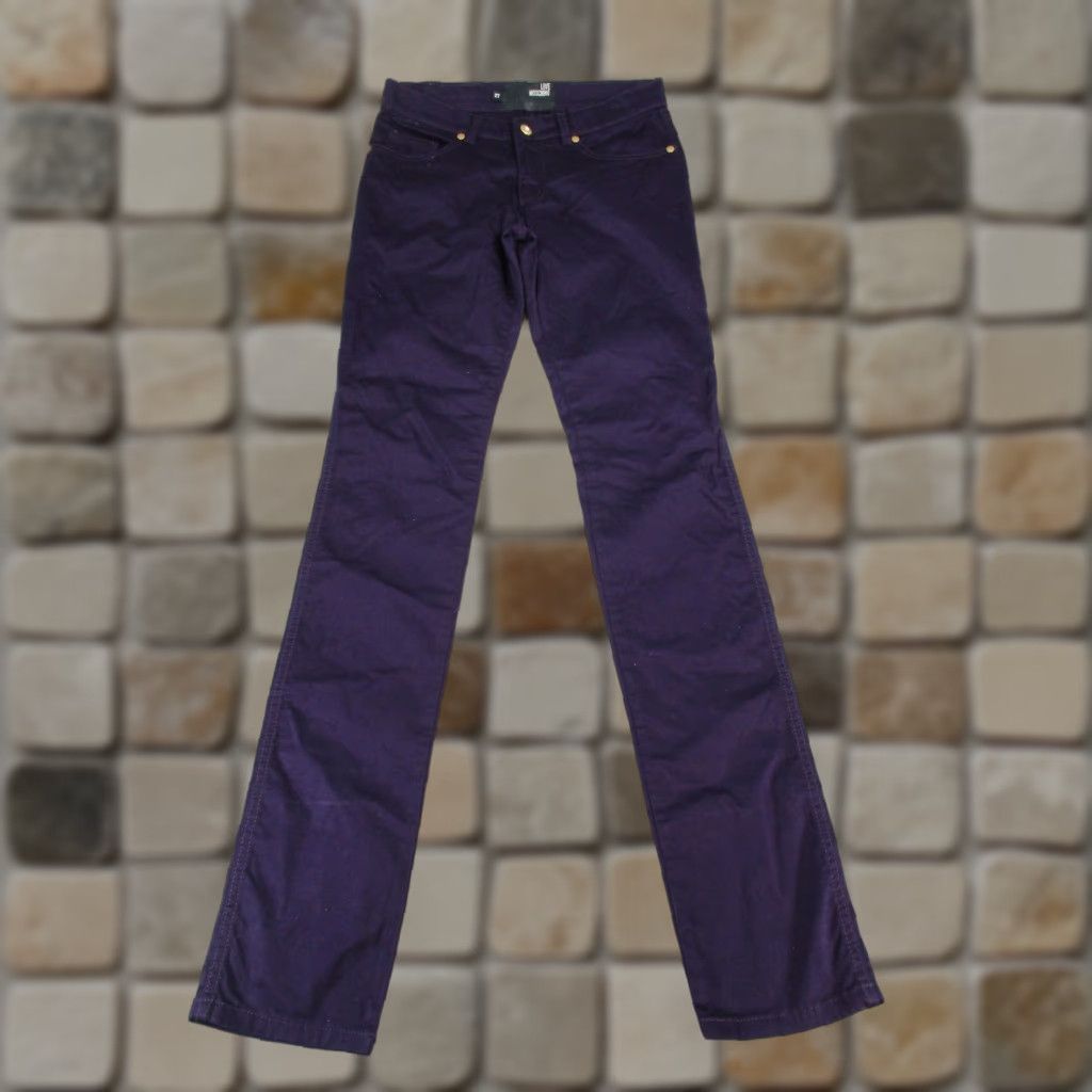 Moschino VINTAGE Love Moschino Pants Womens 27 Dark Purple Cotton Slim Straight * Size 27" / US 4 / IT 40 - 1 Thumbnail