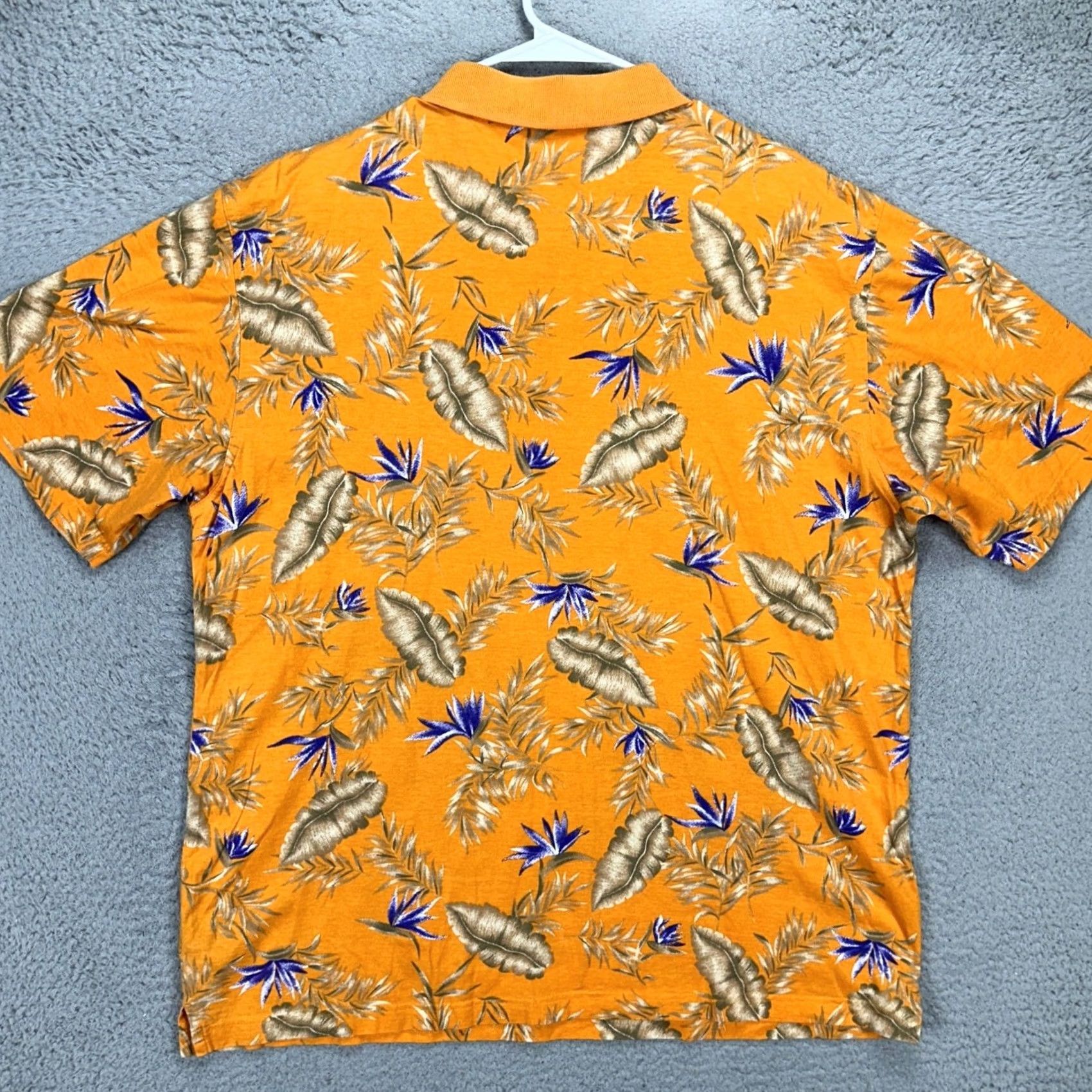 Vintage Greg Norman Mens Polo Shirt XL Yellow Blue Floral Short Sleeve Rugby 100% Cotton Size US XL / EU 56 / 4 - 3 Thumbnail