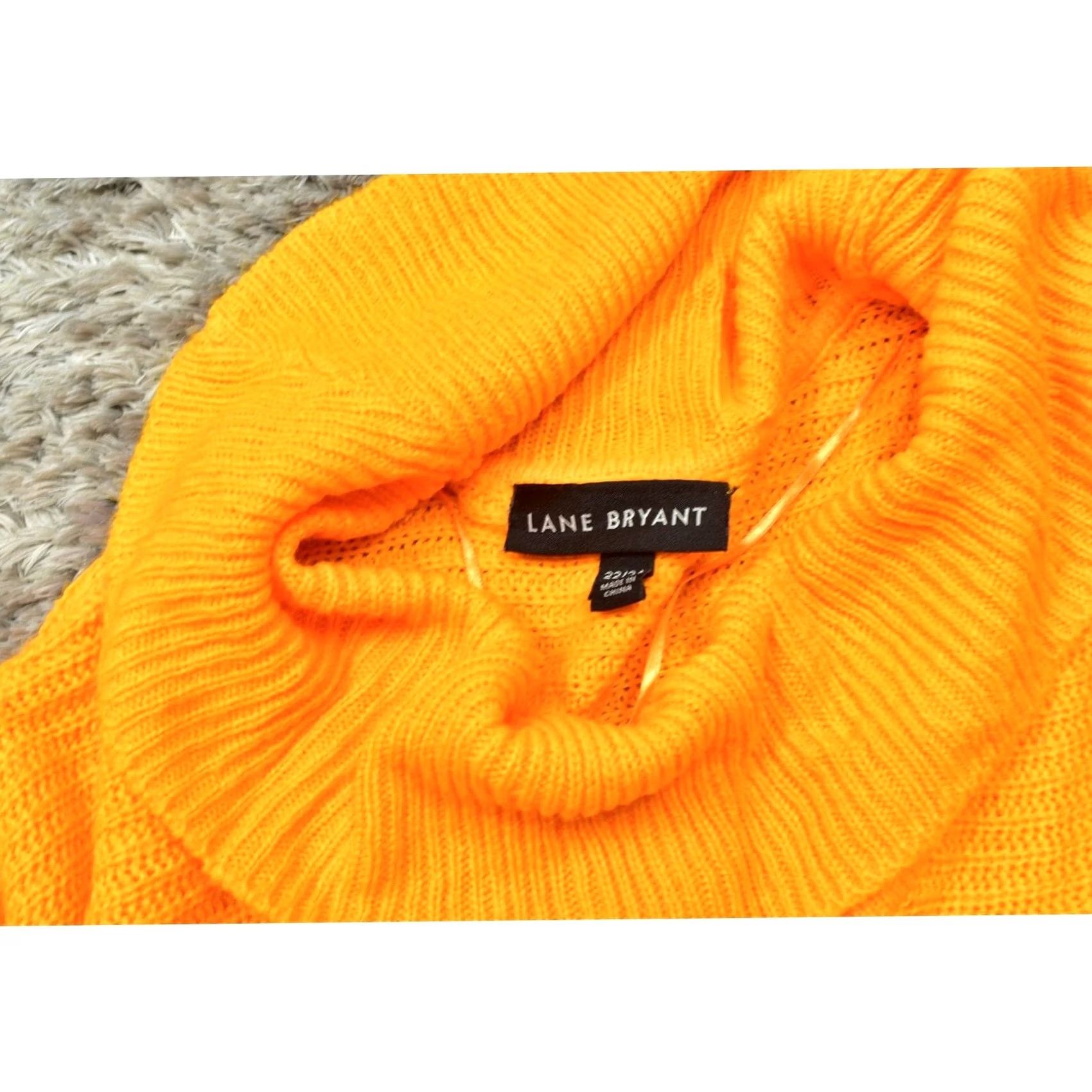 Vintage Lane Bryant Orange Acrylic Pullover Sweater Plus 22/24 Cowl Neck Solid Women’s Clothing Sweaters Mens Girls Size 3XL / US 20-22 - 5 Thumbnail