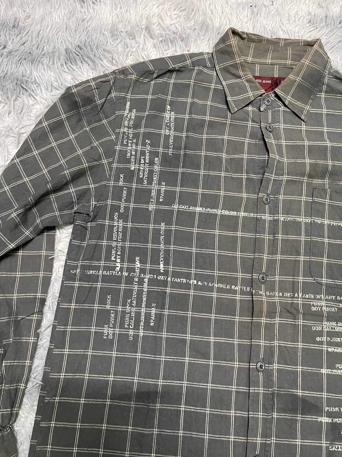 If Six Was Nine 2000s NYLAUS BUTTON UP FADED PUNK DESIGN Size US L / EU 52-54 / 3 - 6 Thumbnail