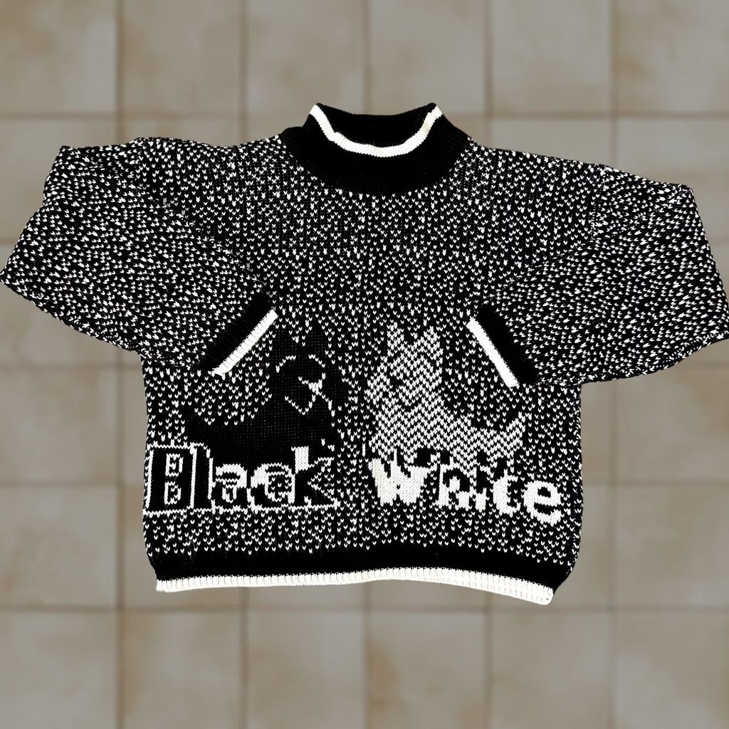 Vintage VINTAGE Nuggets Sweater Womens Medium Black White Fair Isle Dog Terrier 80s Size M / US 6-8 / IT 42-44 - 1 Thumbnail