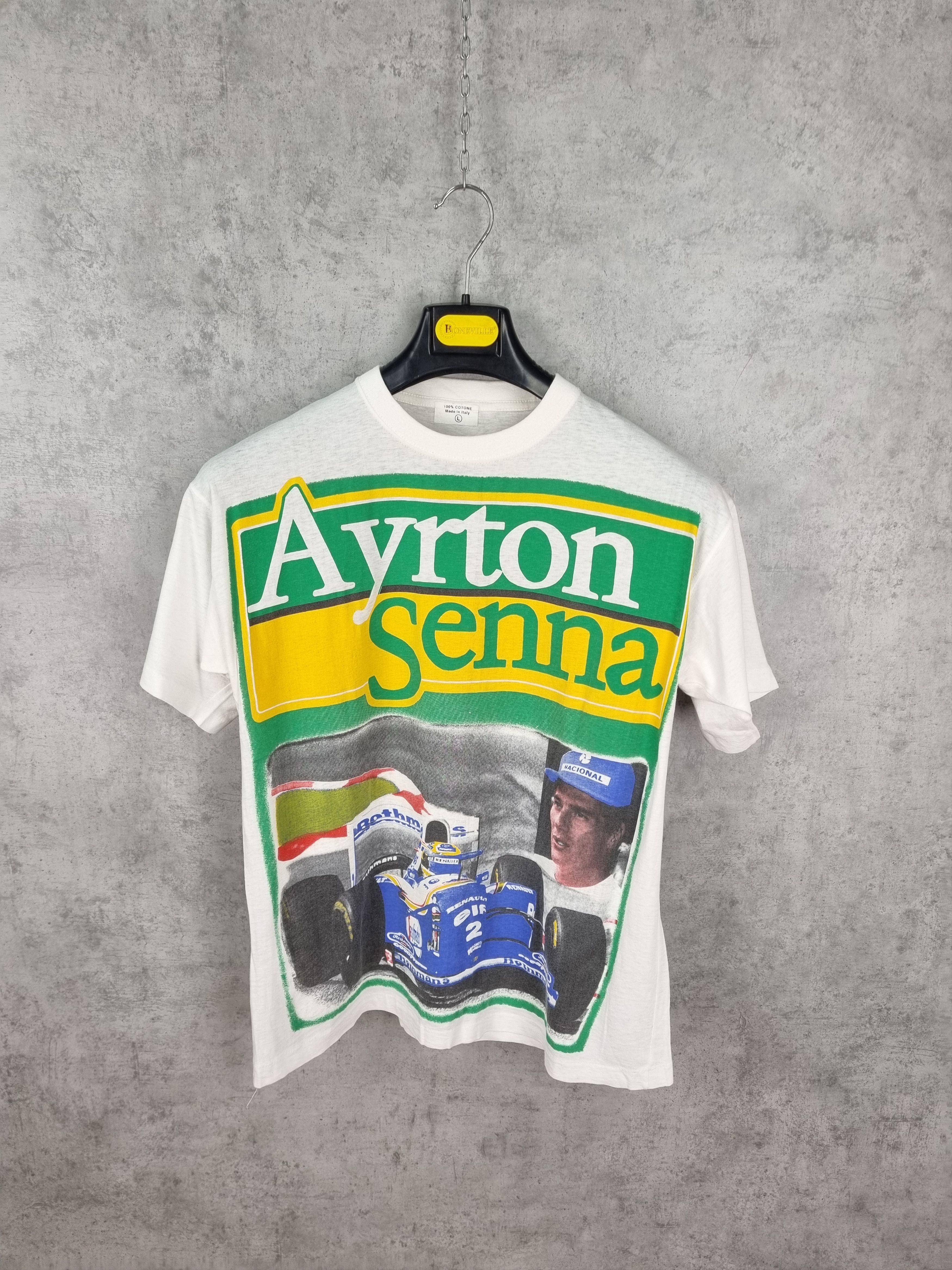 Vintage Single Stitch Ayrton Senna Rothmans Racing Tee Shirt Size US L / EU 52-54 / 3 - 1 Thumbnail