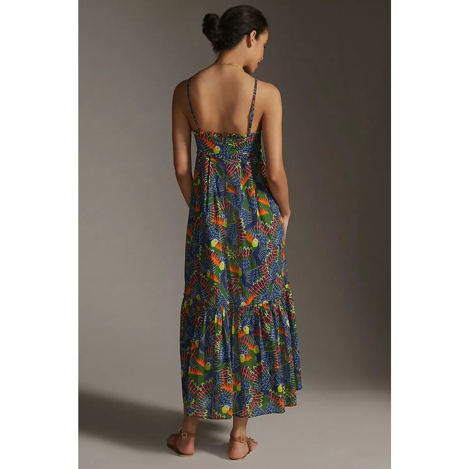 Farm Rio Farm Rio For Anthropologie Multicolor Maxi Dress XXS Size XXS / US 00 / IT 34 - 3 Thumbnail