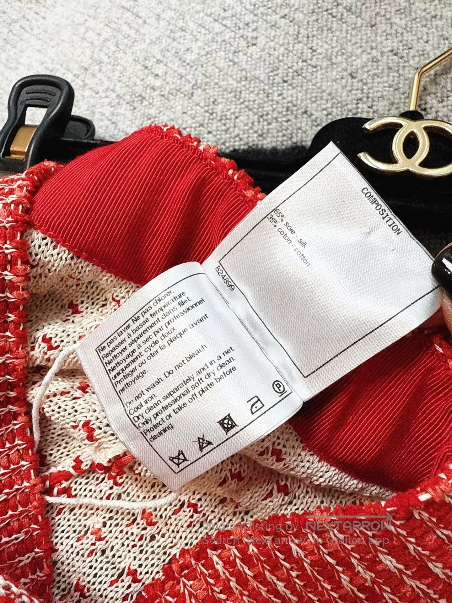 Chanel red and white woven wide-leg pants. Size US 34 / EU 50 - 7 Thumbnail