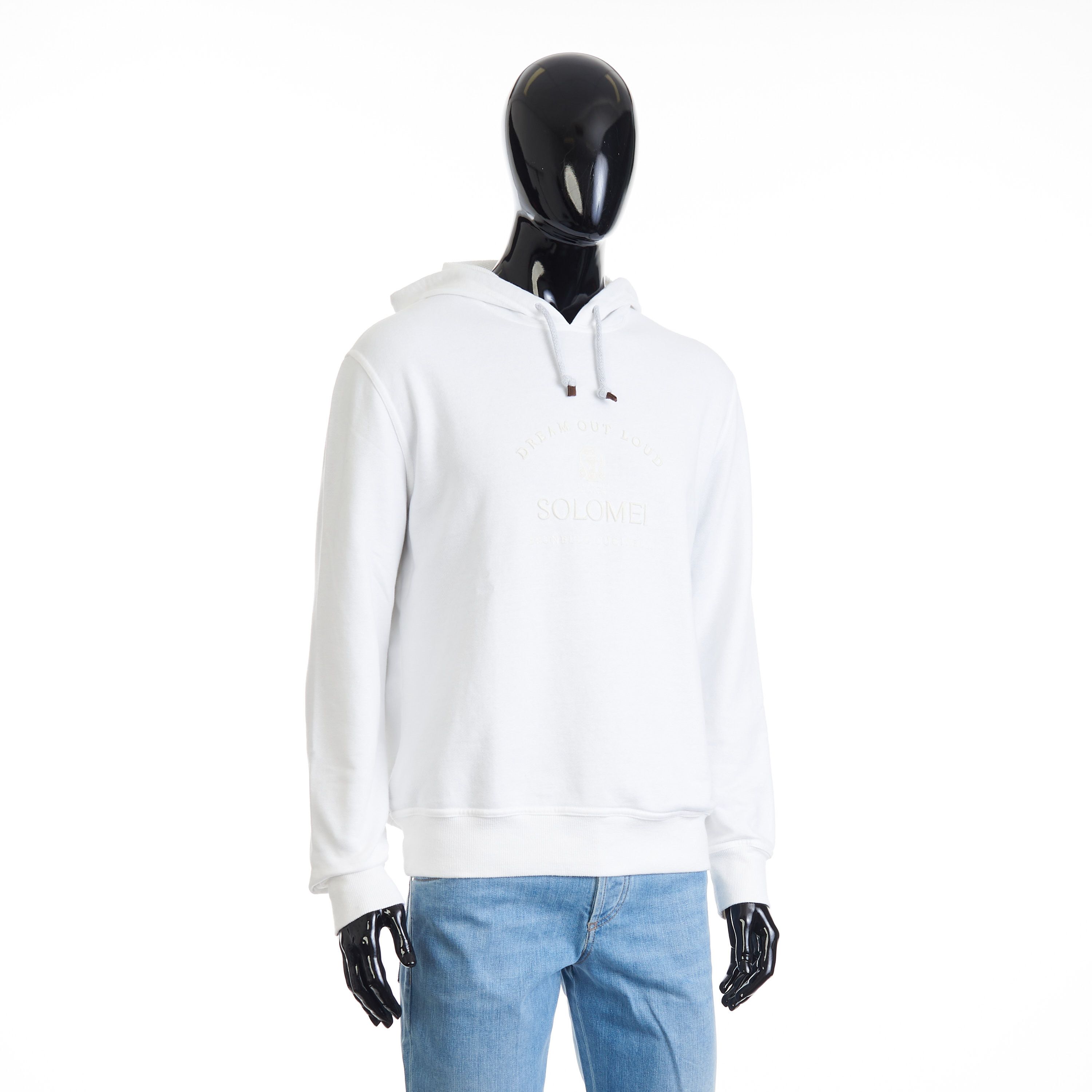Brunello Cucinelli White Hooded Sweatshirt - Logo Embroidery, French Terry Size US XL / EU 56 / 4 - 8 Thumbnail