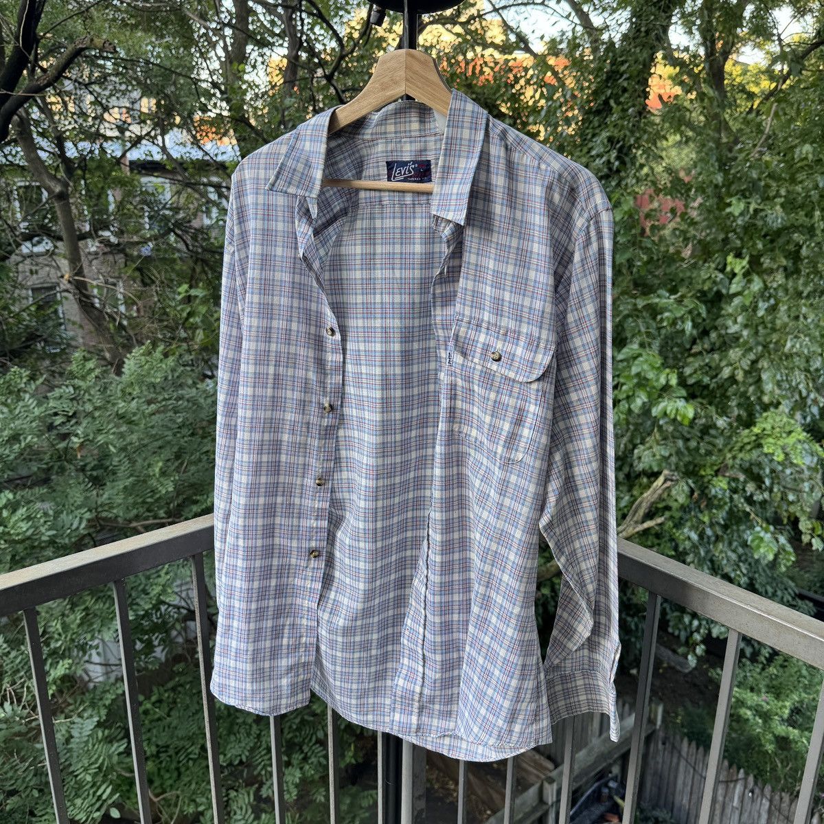 Levi's 70s Levi's Thrashed Faded Distressed Shirt ERD Grunge Chrome Size US L / EU 52-54 / 3 - 7 Thumbnail