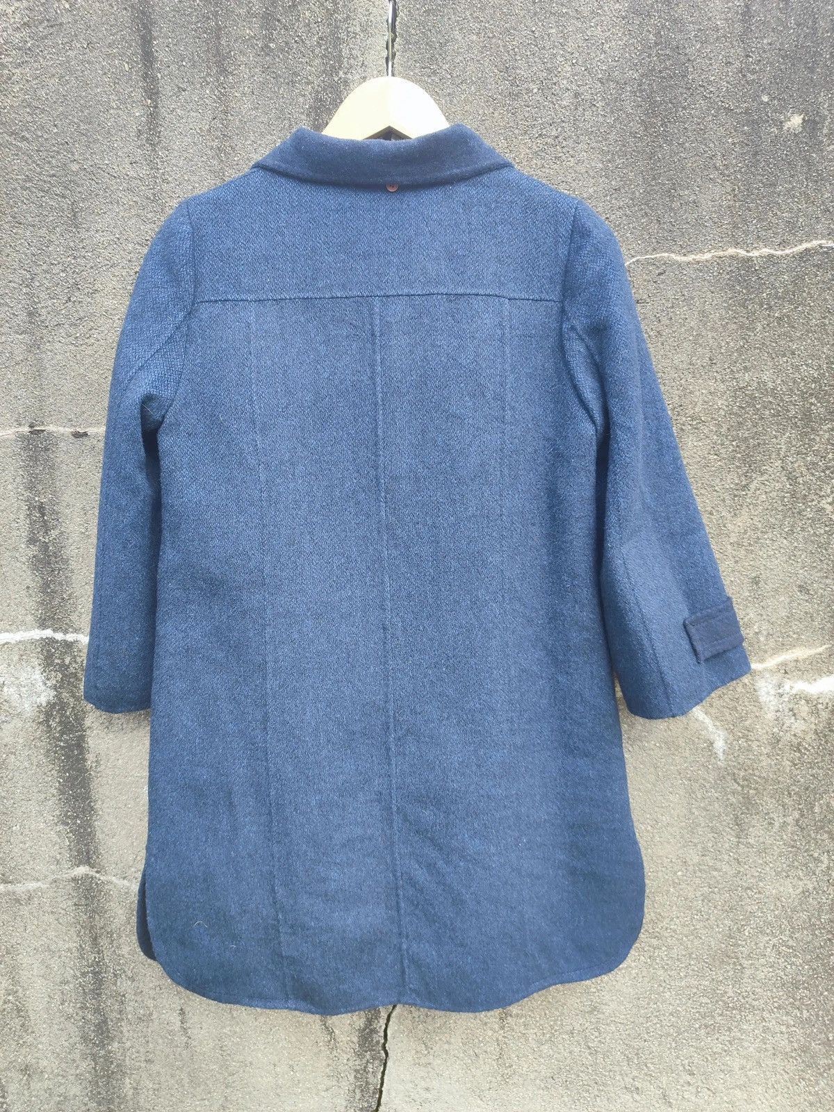 Benetton × Designer Stile Benetton Wool Blend Coat – Minimalist Boxy Navy Jacket Size US S / EU 44-46 / 1 - 6 Thumbnail