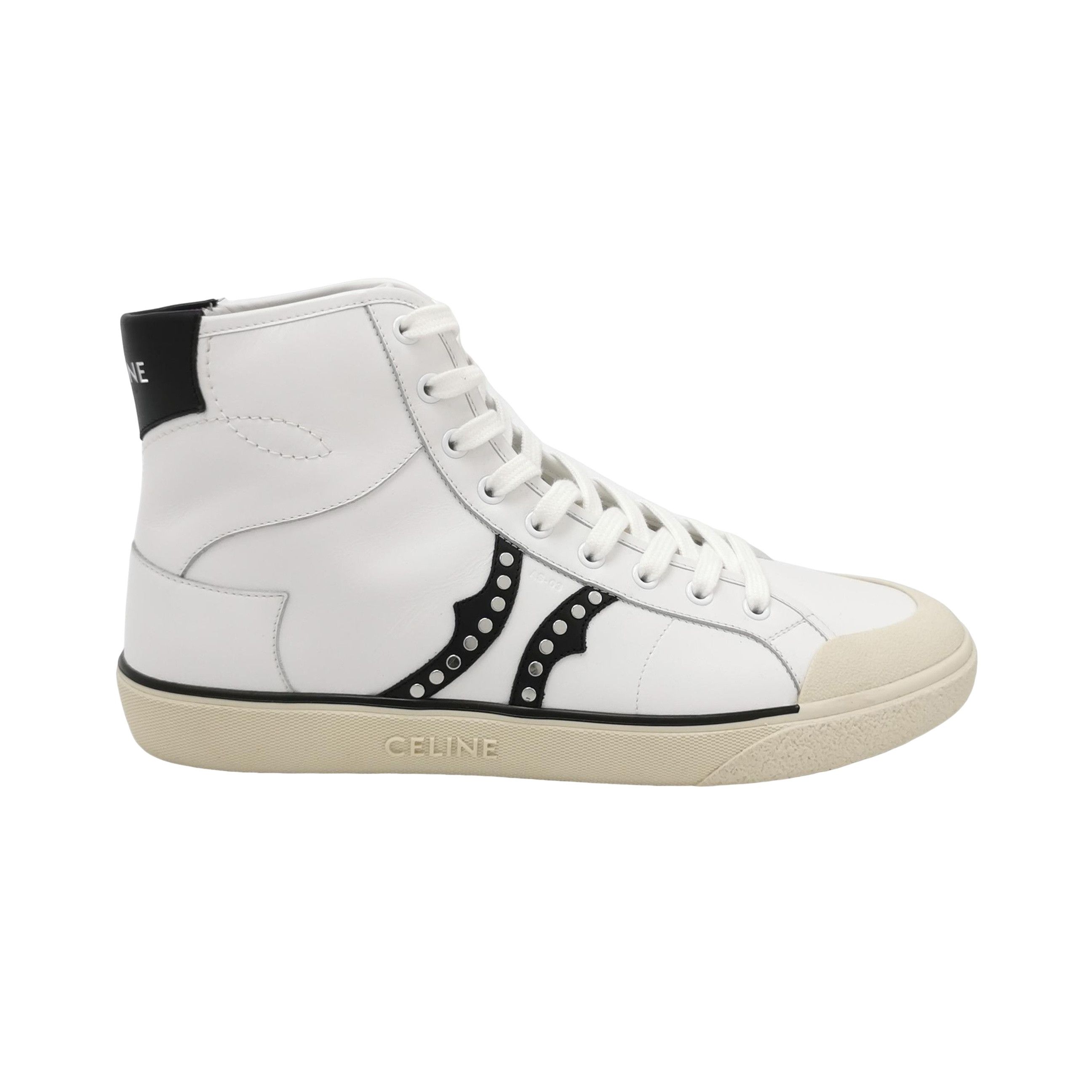Celine Celine Leather Logo Hi-Top Sneakers EU 43 Size US 10 / EU 43 - 1 Thumbnail