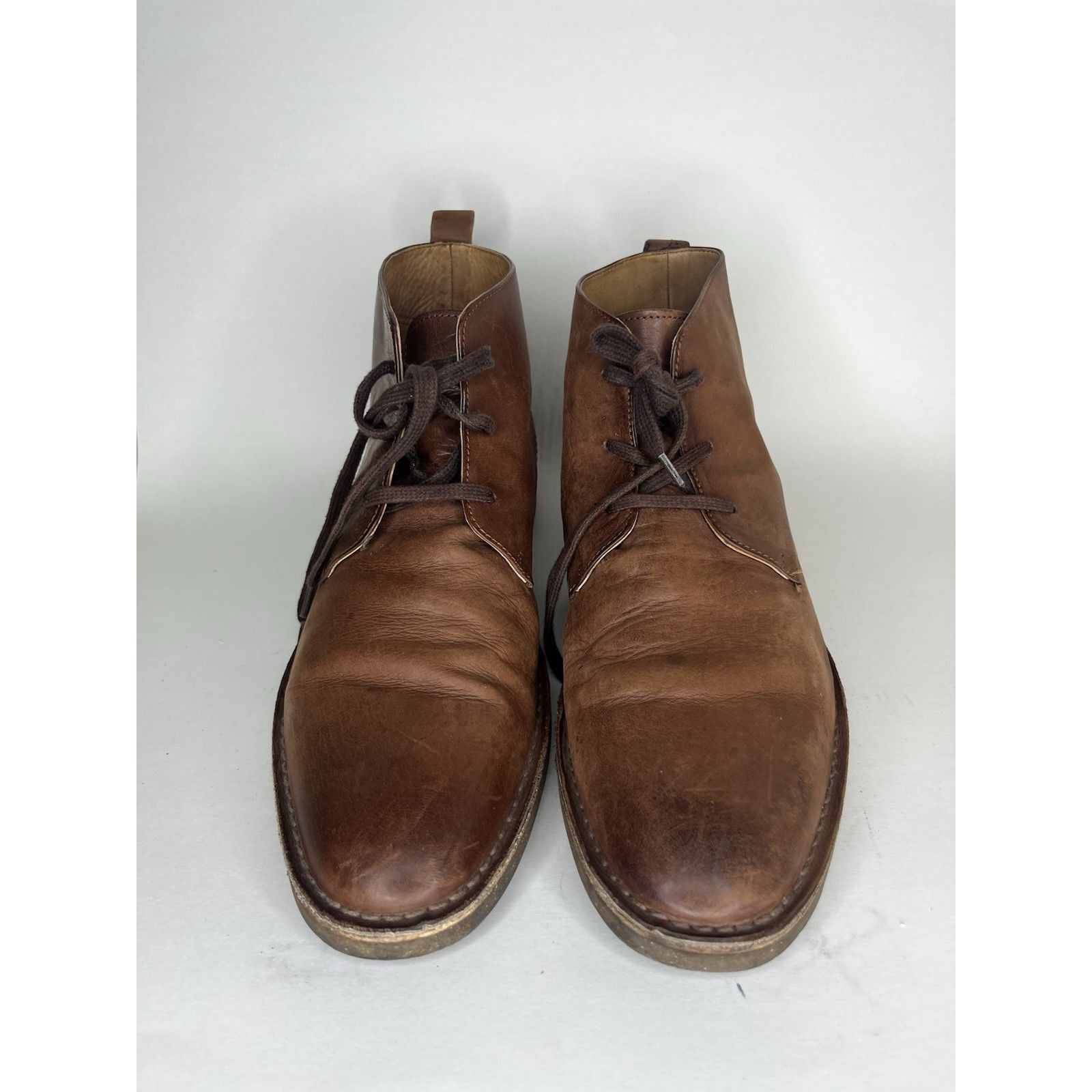 Frye Frye Dark Brown Leather Lace Up Desert Chukka Boots Men Sz 1 Size US 10 / EU 43 - 13 Thumbnail