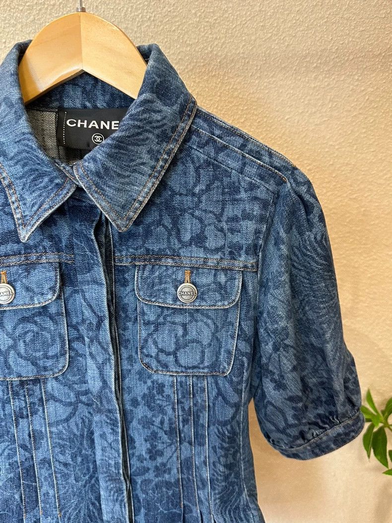 Chanel Chanel Airport series camellia full-print denim jacket Size XS / US 0-2 / IT 36-38 - 5 Thumbnail