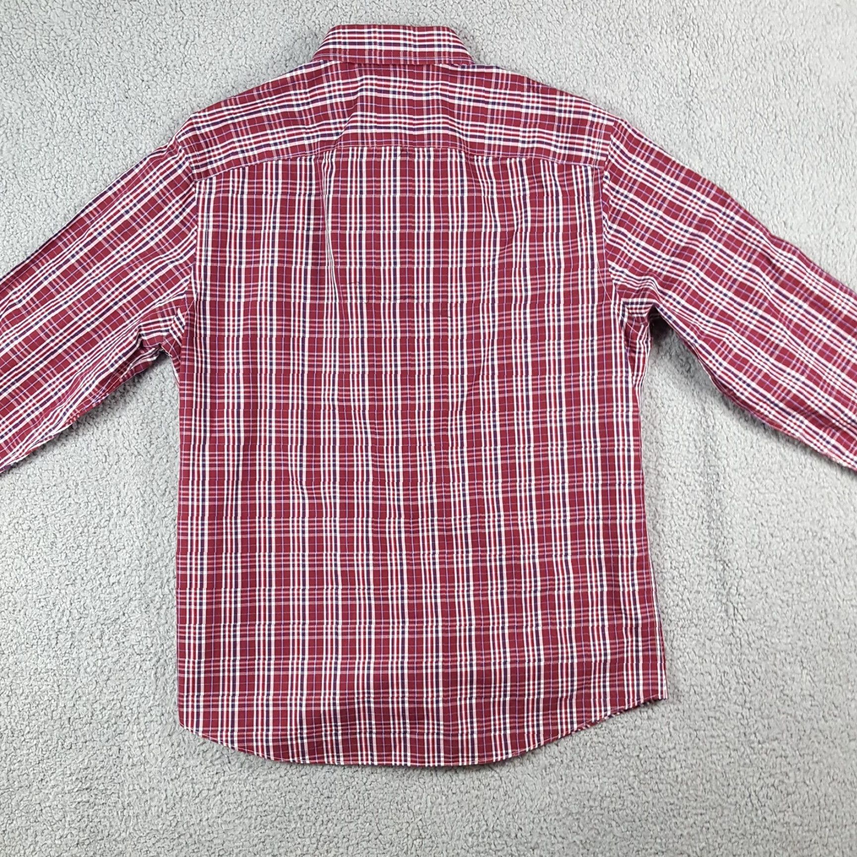 UNTUCKit VINTAGE UNTUCKit Plaid Shirt Men Large Long Sleeve Button-Up Collared Casual Preppy 90s Red Maroon Shirt Mens Large Size US L / EU 52-54 / 3 - 4 Thumbnail