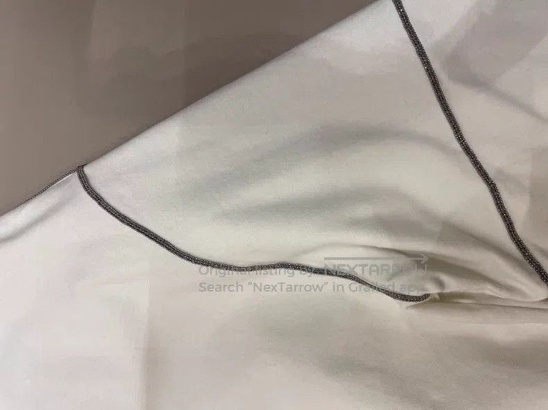 Brunello Cucinelli Brunello Cucinelli White Cotton Beaded Sweatshirt Size XS / US 0-2 / IT 36-38 - 6 Thumbnail